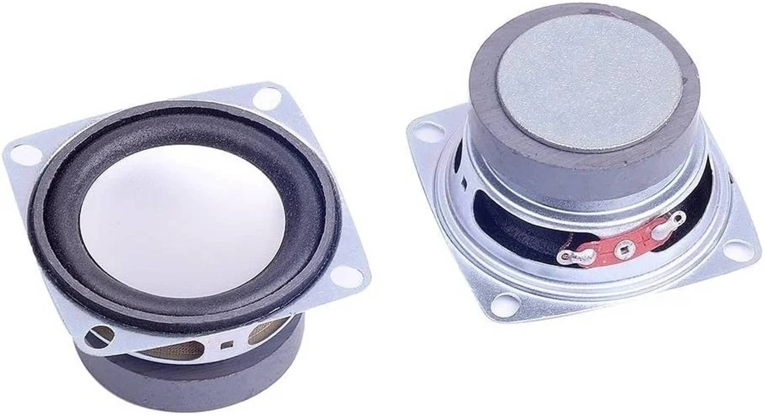 BALRAMA 2pc 2 Inch Square Shape External Magnet Audio Speaker with Frame Stereo Woofer 2 x Woofer Speaker 2 inch for Home Theater Satellite Audio Speaker Bluetooth Box
