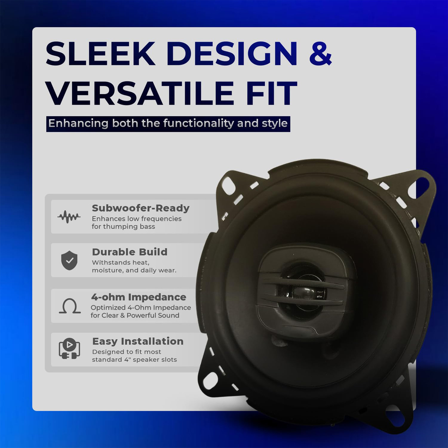 Image of BASSOHOLIC BLSP04 Premium 4 inch (10.1 cm) Two-Way Coaxial Car Speaker | High-Bass Sound Speakers | 25mm Tweeter | 4 Ohm Impedance | Universal Fit for Cars Coaxial Car Speaker