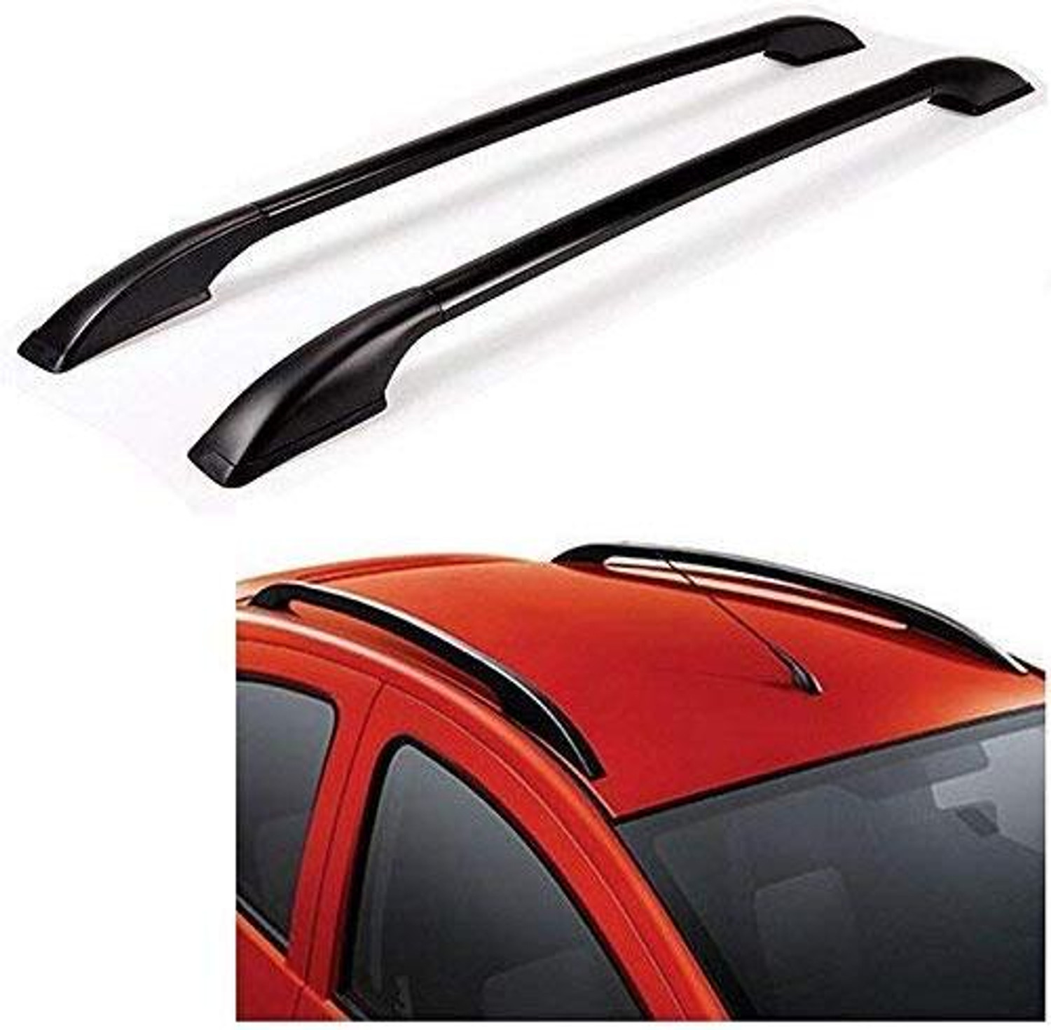 Image of CARSHADE Car Stylish Drill free Roof Rail Black for alto,swift,baleno,i20,polo,accent Car Spoiler
