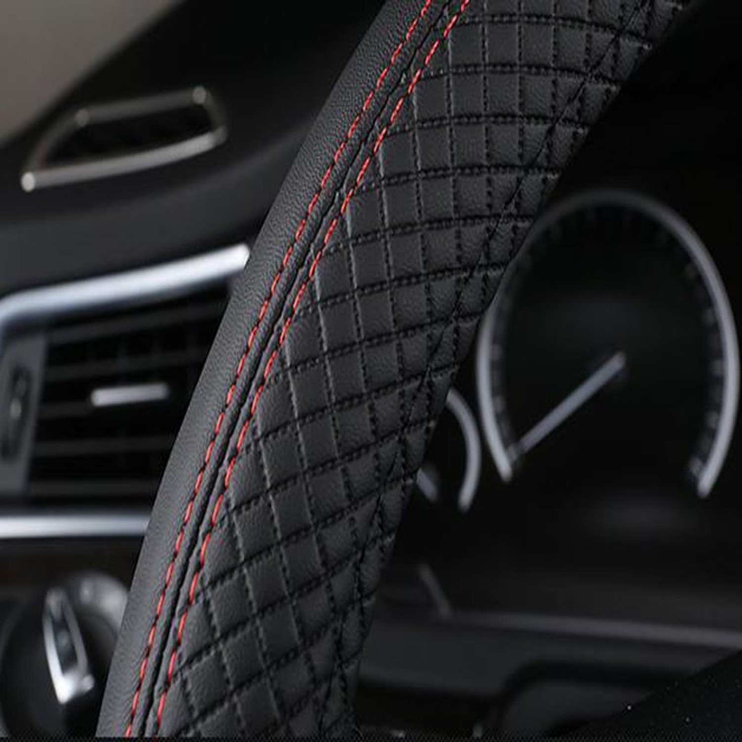 Image of Edylinn Hand Stiched Steering Cover For Universal For Car NA