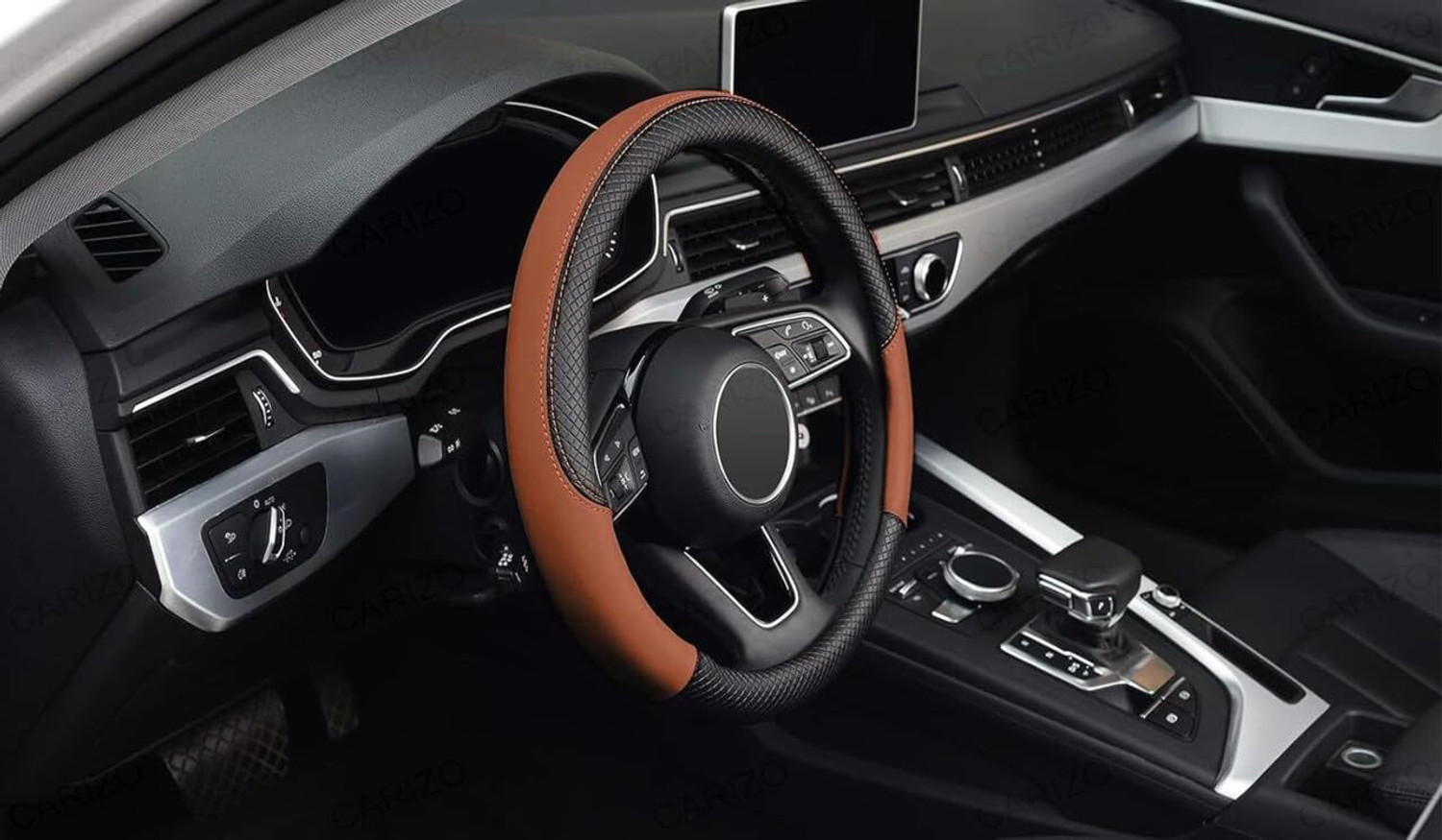 Image of Shri Radha Auto Hand Stiched Steering Cover For Universal For Car Universal For Car