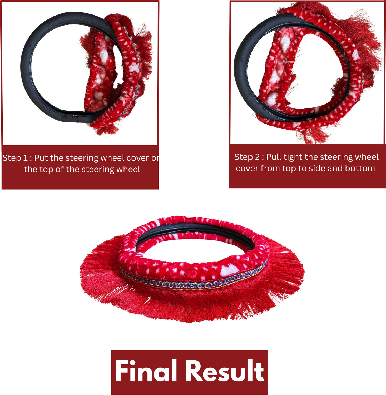 Image of SREELAXMISTORE Hand Stiched Steering Cover For Ashok Leyland 1 Series, 2 Series, 3 Series, 4 Series