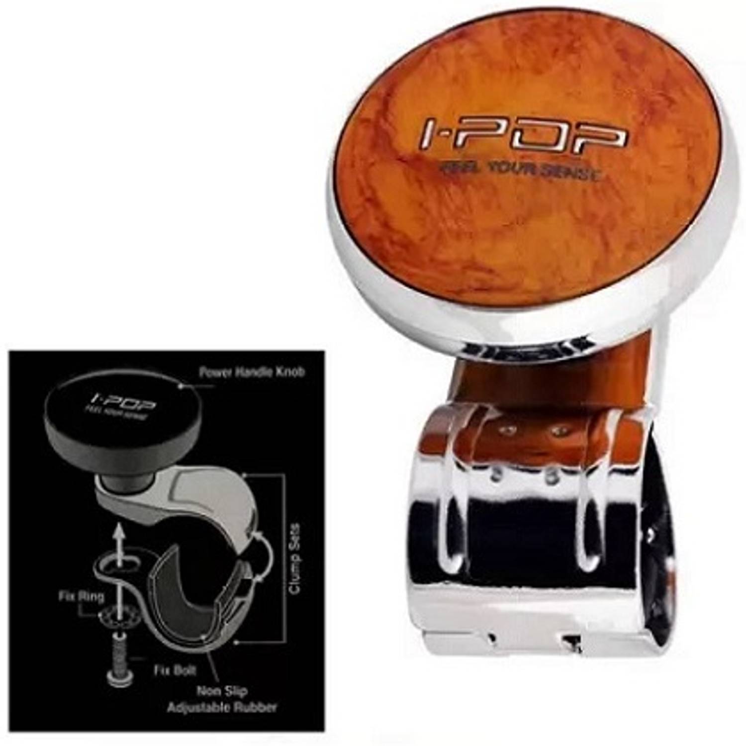 I-Pop Wood Finish Steering Wheel Knob - Image 5