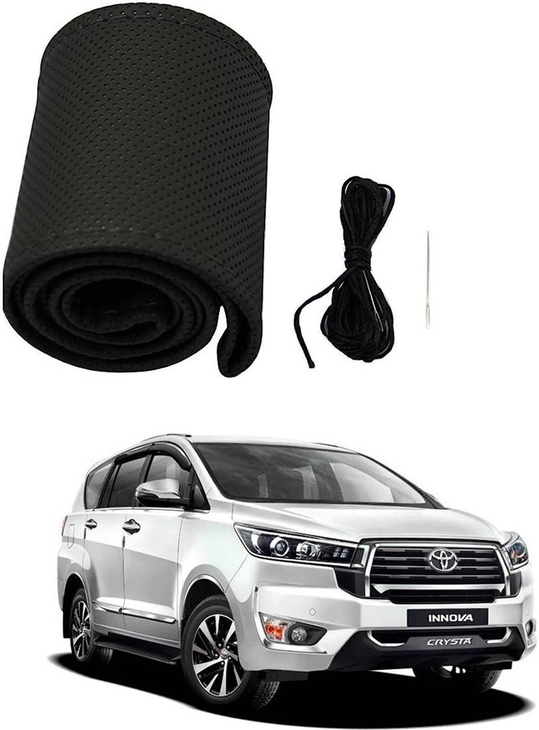 Arnejaa Hand Stiched Steering Cover For Toyota Innova