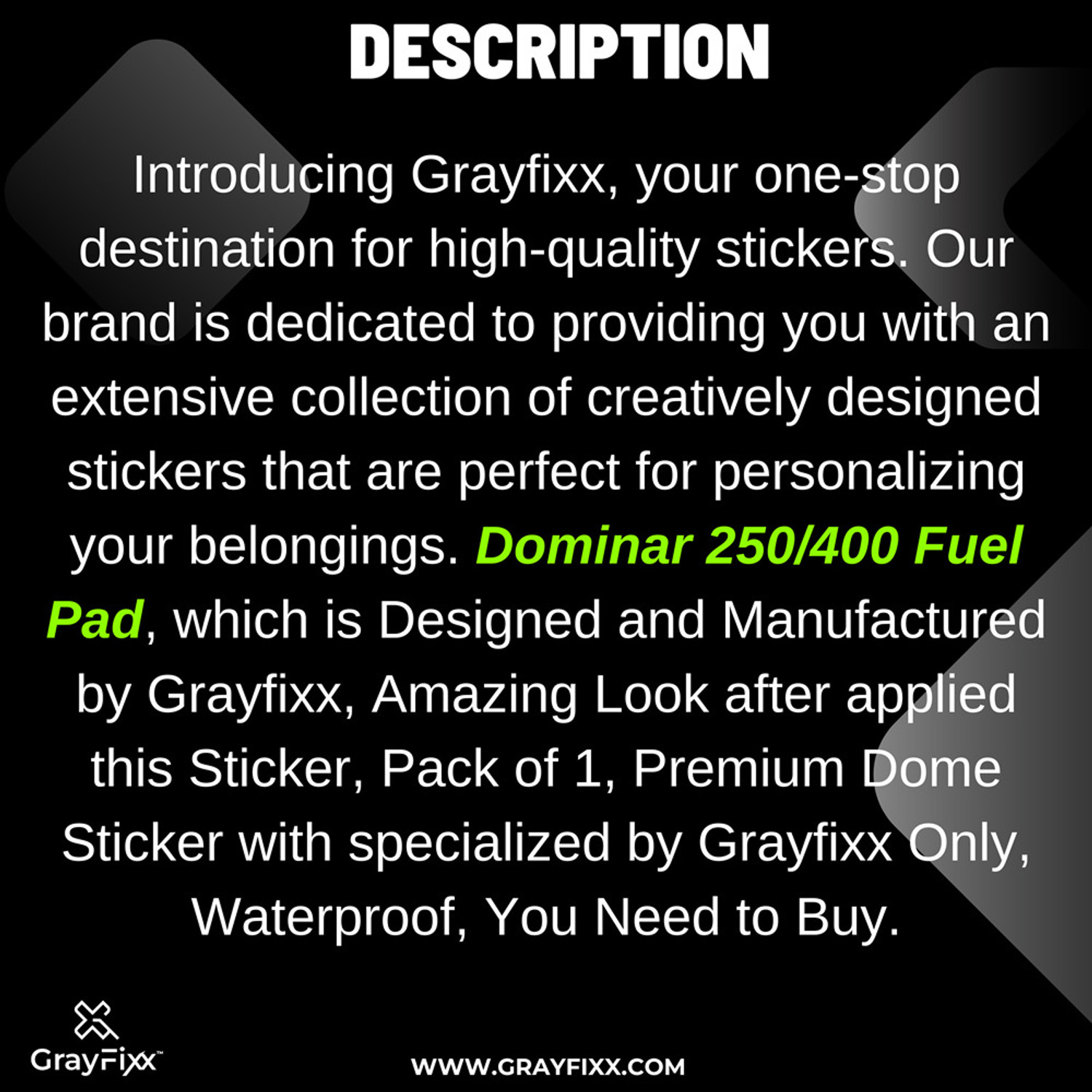 Image of Grayfixx Sticker & Decal for Bike