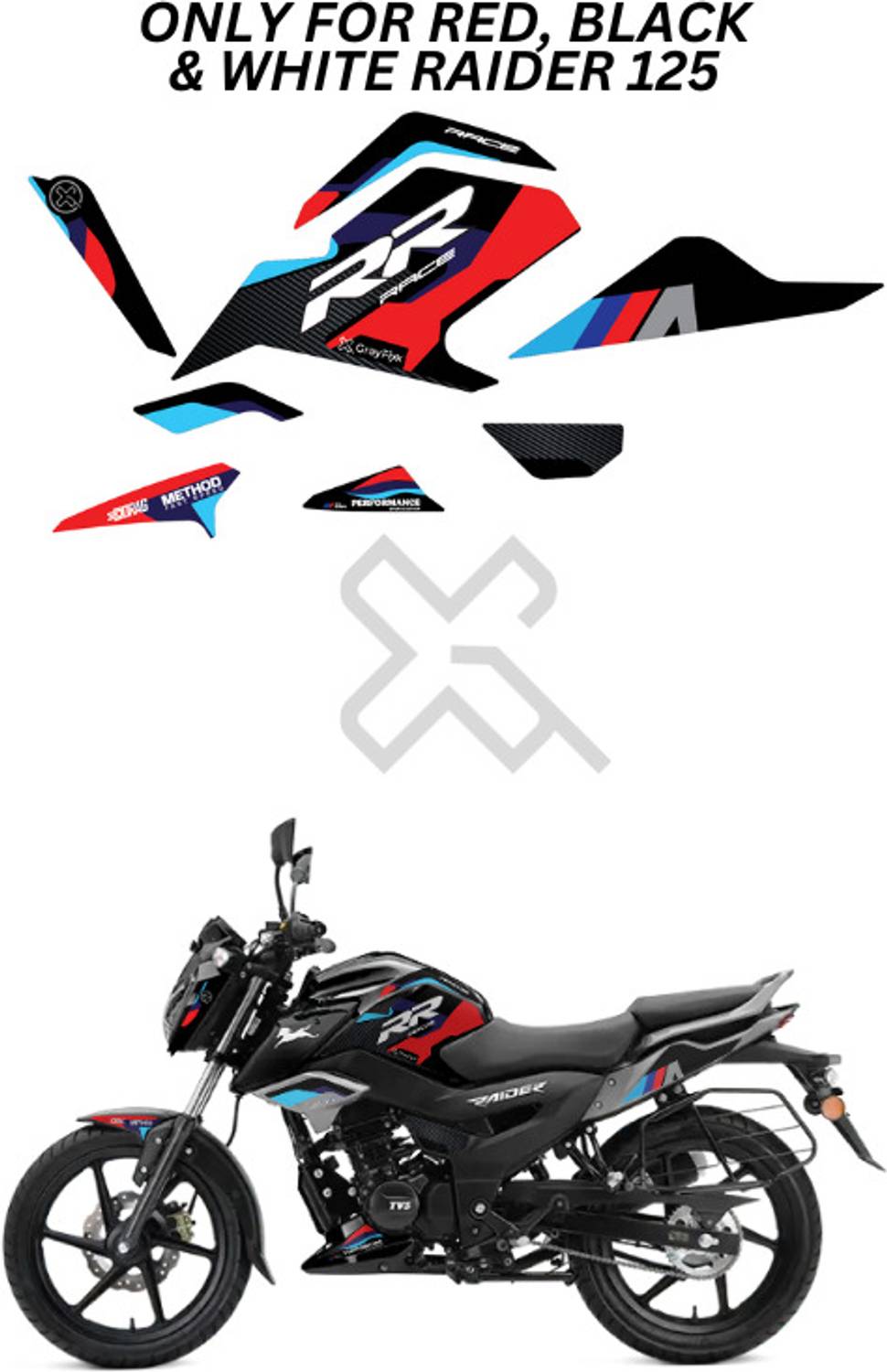 Grayfixx Black Bike Sticker & Decal - Image 1