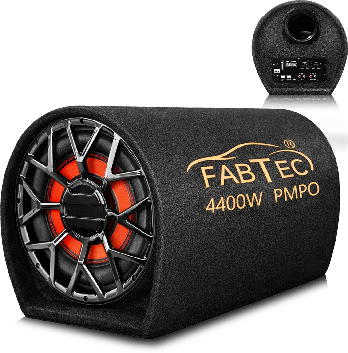 FABTEC 8 Inch Grey Active Car Bass Tube - Image 1