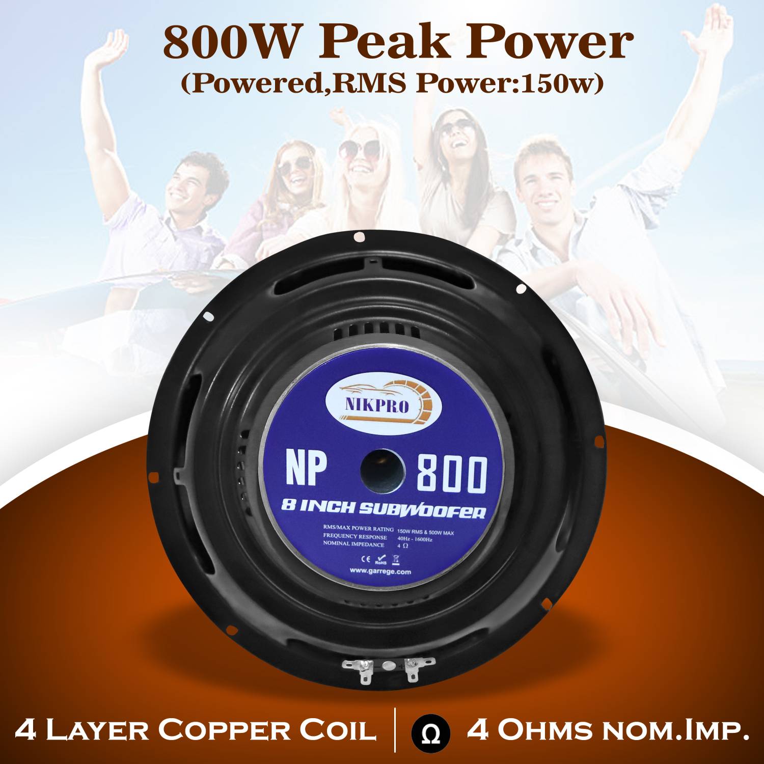 NIKPRO 8-Inch 150W RMS Subwoofer - Image 3