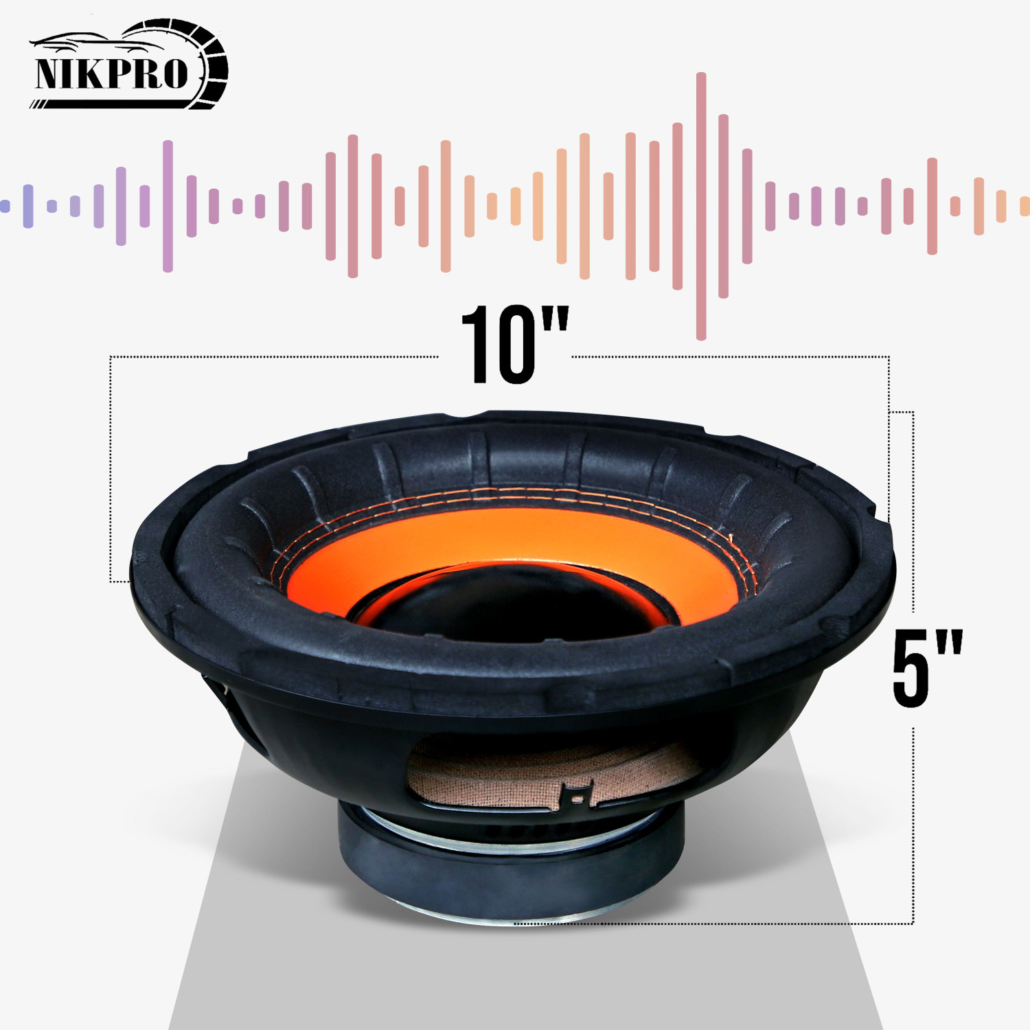 Image of NIKPRO 10-Inch High-Power Subwoofer for Car, Home & Home Theater Systems 10-Inch High-Performance Subwoofer with 250W RMS Output, 1000W Peak Power Subwoofer