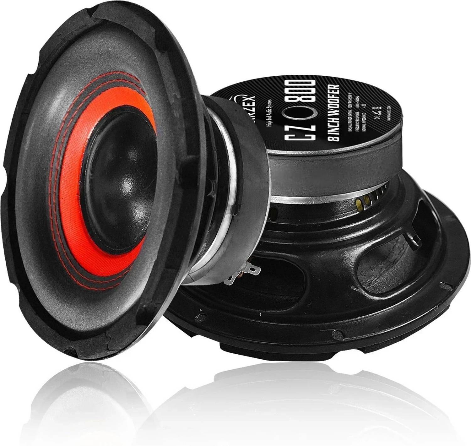 CARZEX 8 Inch Subwoofer with 125W RMS, 4-ohms, 500W Peak Power