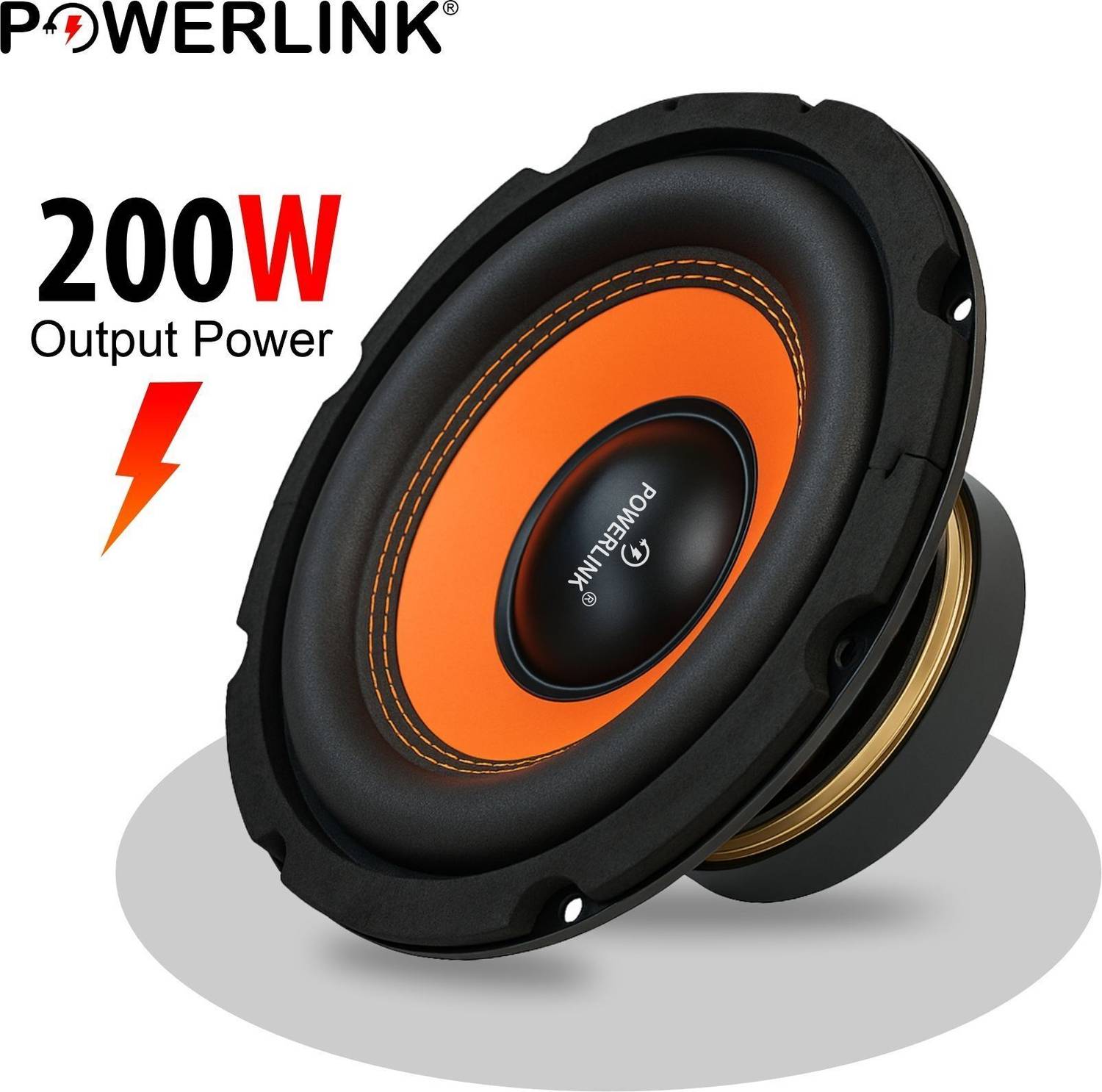 Powerlink 8" Orange Subwoofer 200W Peak - Image 2