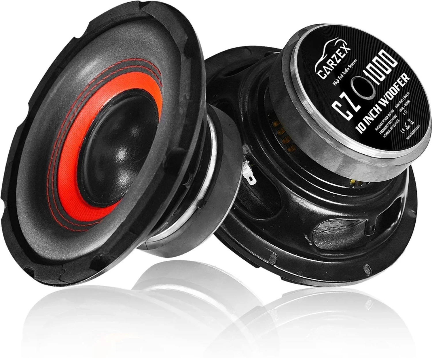 Image of CARZEX 10 Inch Subwoofer 250W RMS, 4-ohms, 1000W Peak Power 4 Layer Copper Coil CZ 1000 Subwoofer