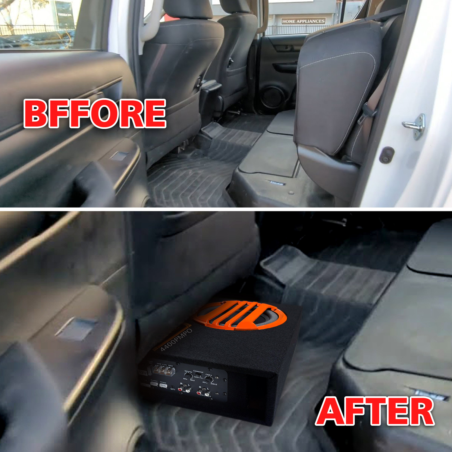 Image of NIKPRO Under Seat Car Bass Tube 4400W Peak Power Active Subwoofer Bass Tube Built-in Amplifier Subwoofer