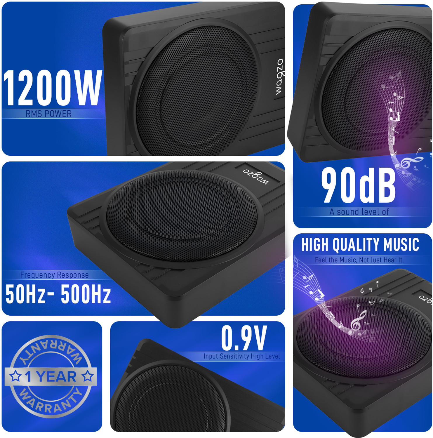 Image of Wagzo WAWF-06, N Series Car Subwoofer (10 Inches) Active Underseat Subwoofer