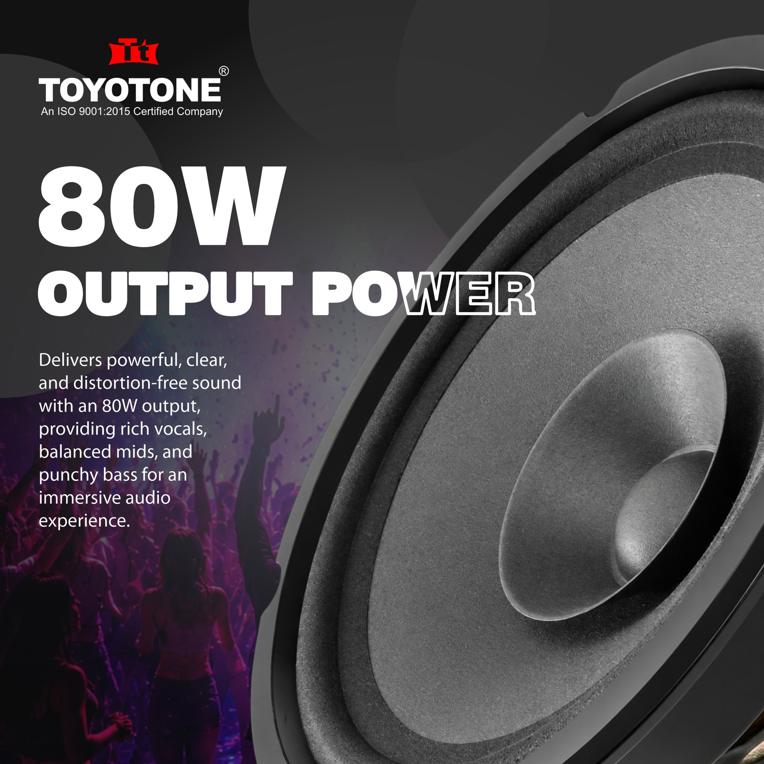 Image of TOYOTONE 8 inch 80W Full Range Audio Speaker Stereo Woofer Loudspeaker | 8 inch Paper Dual Cone With Cloth Edge 8 Ohm Impedance | 100x17 MM Ferrite Magnet | (Pack Of 1) Subwoofer