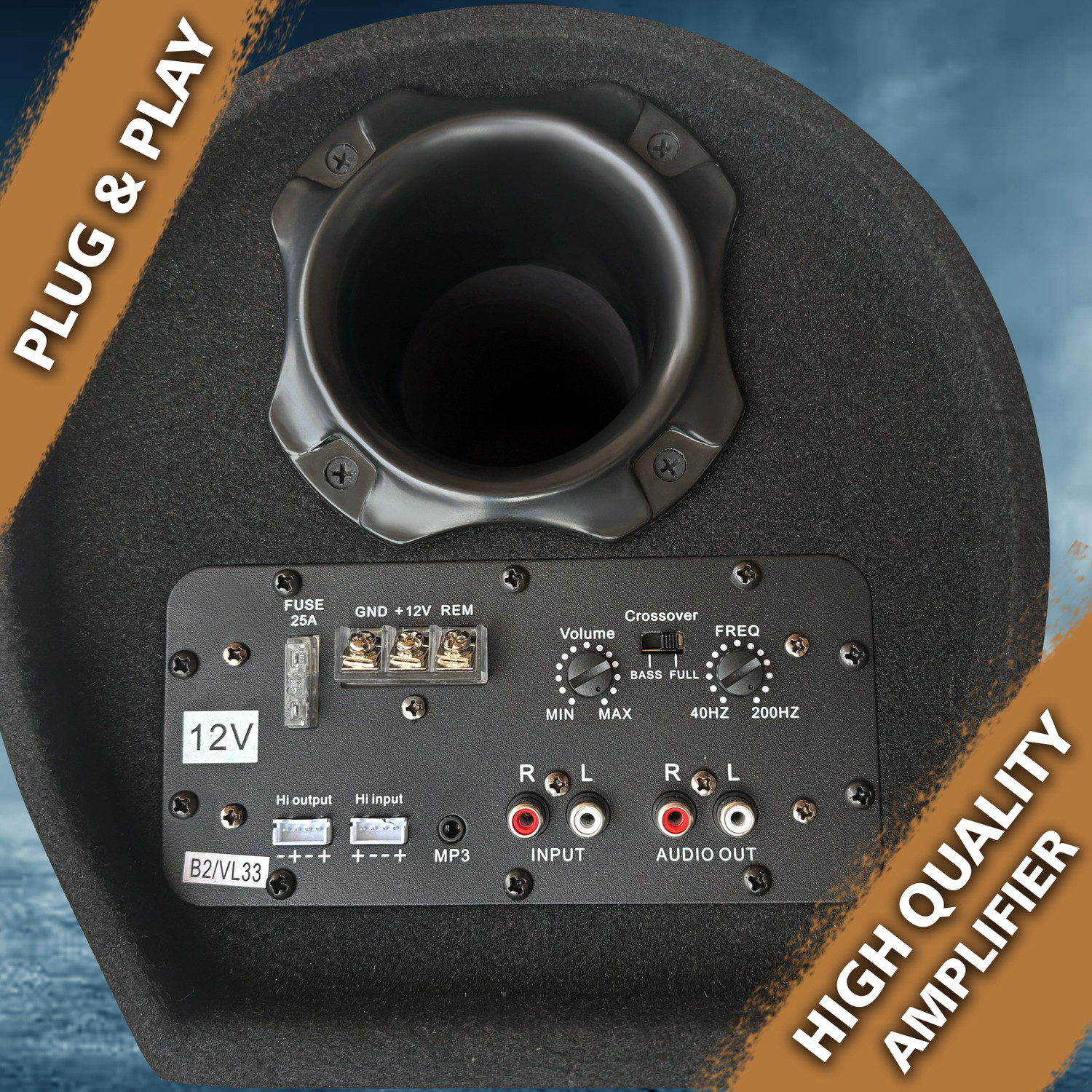 Image of NIKPRO Built-in amplifier car bass tube Plug and Play 10 inch Car Bass Tube with a built-in amplifier Subwoofer