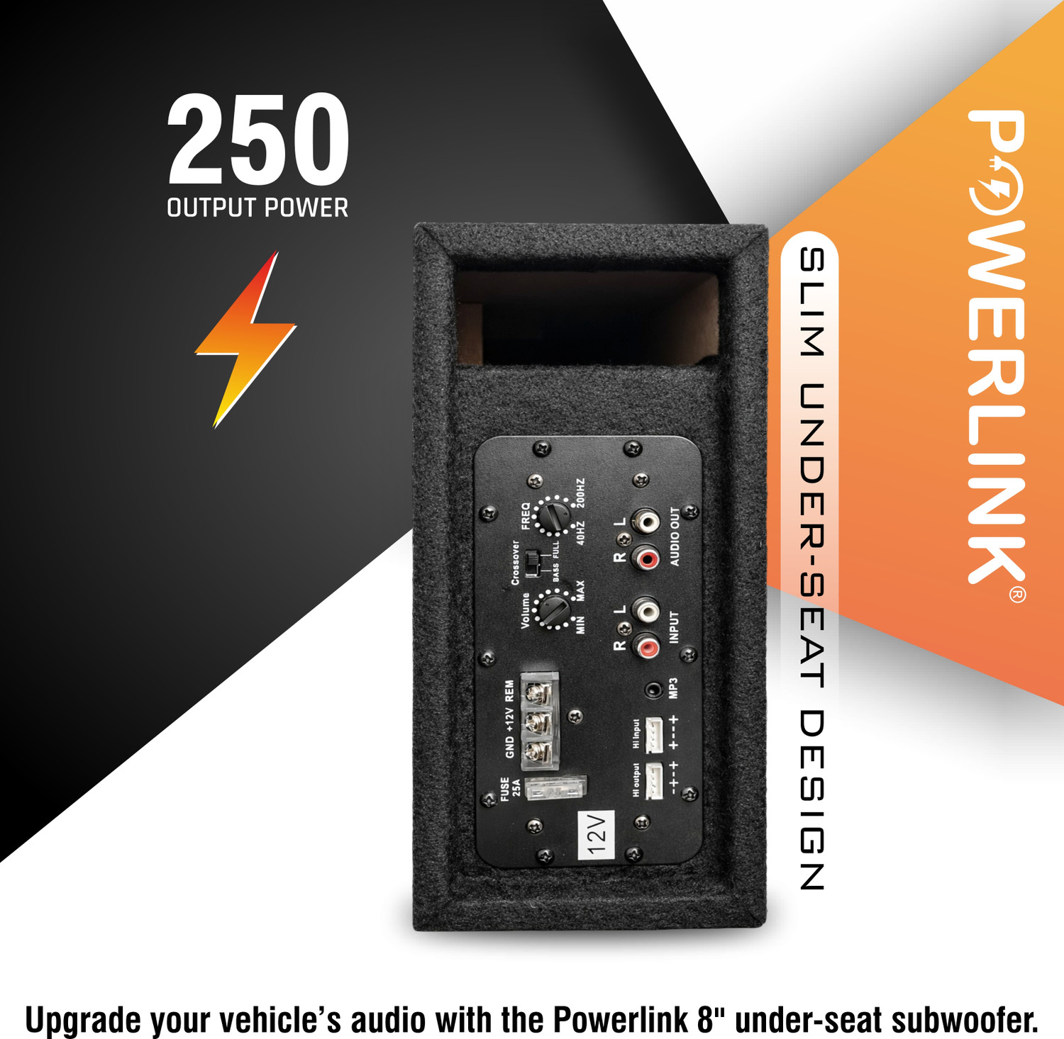 Image of Powerlink 8 Inch Output Underseat Subwoofer Output Power with adjustable sound control with in built Amplifier (PMPO - 4400W) Subwoofer