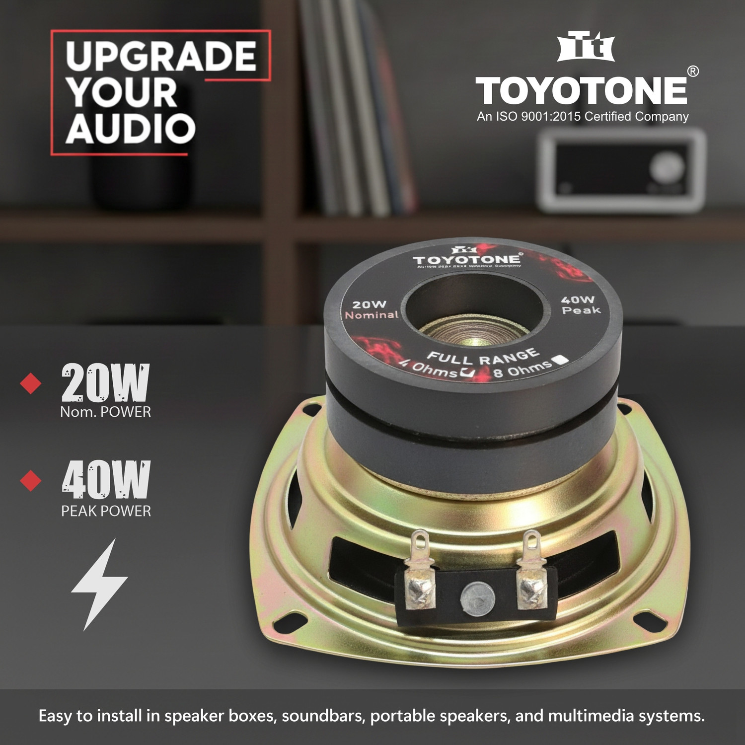 Image of TOYOTONE 3Inch Full-Range Speaker | Dual Cone | 20W Nominal | 40W Max | 4-Ohms | Copper Coil | 53mm Dual Magnet | High Sensitivity | Ideal for Home & Car Audio Subwoofer