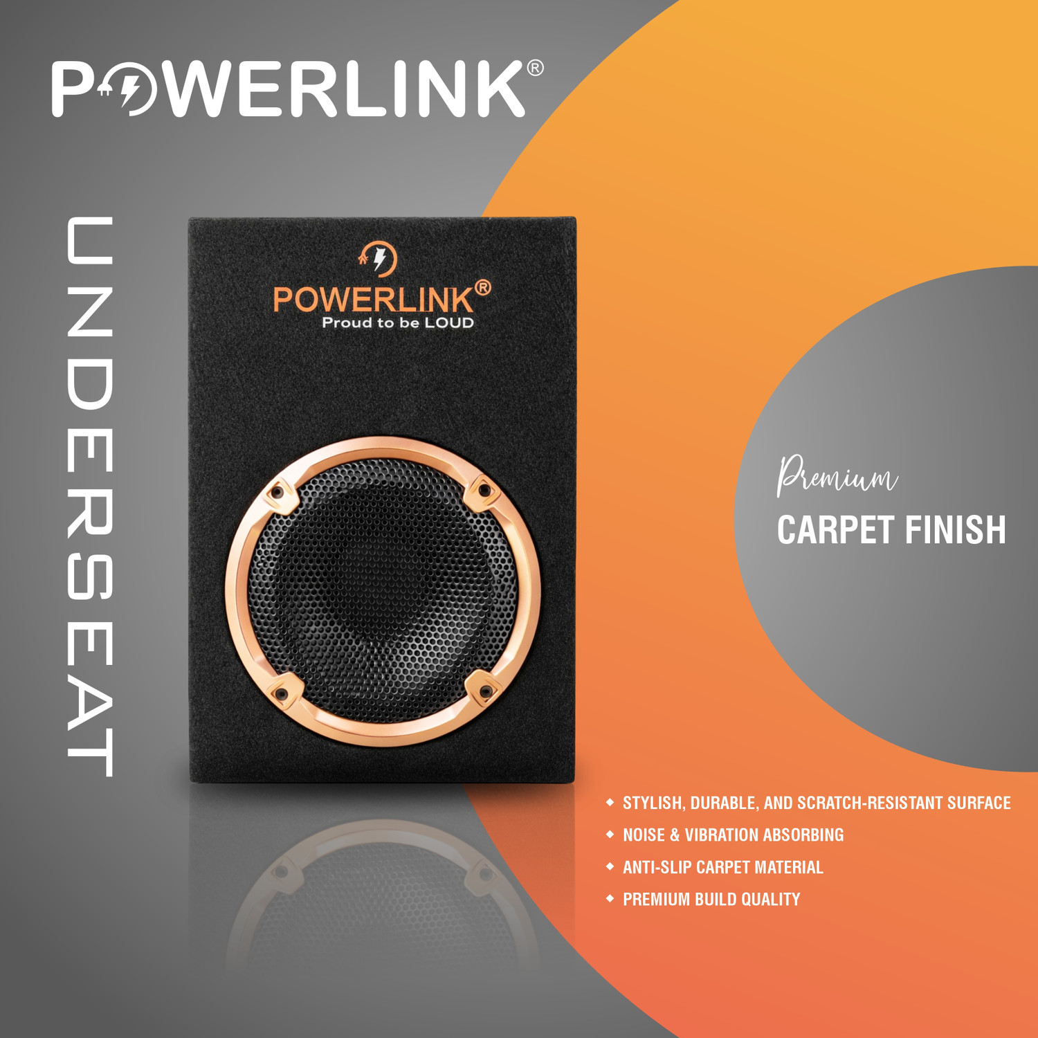 Image of Powerlink 8 Inch Output Underseat Subwoofer Output Power with adjustable sound control with in built Amplifier (PMPO - 4400W) Subwoofer