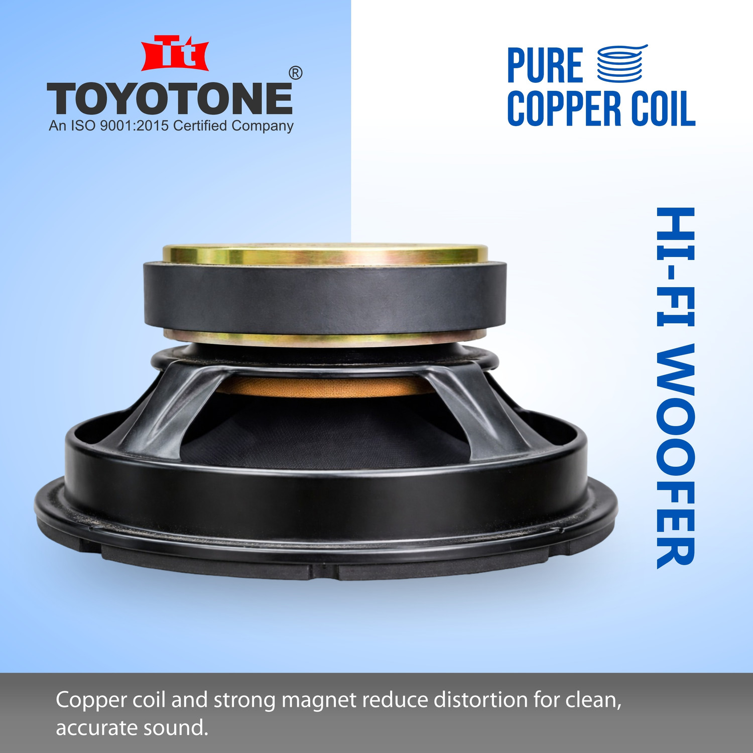 Image of TOYOTONE 8 inch Inch HI-FI Woofer Speaker | Copper Coil of 4 Ohms | Paper-Coated Rubber Edge Woofer | 120x20mm Single Magnet | 150 Watt for Car and Home Audio Subwoofer
