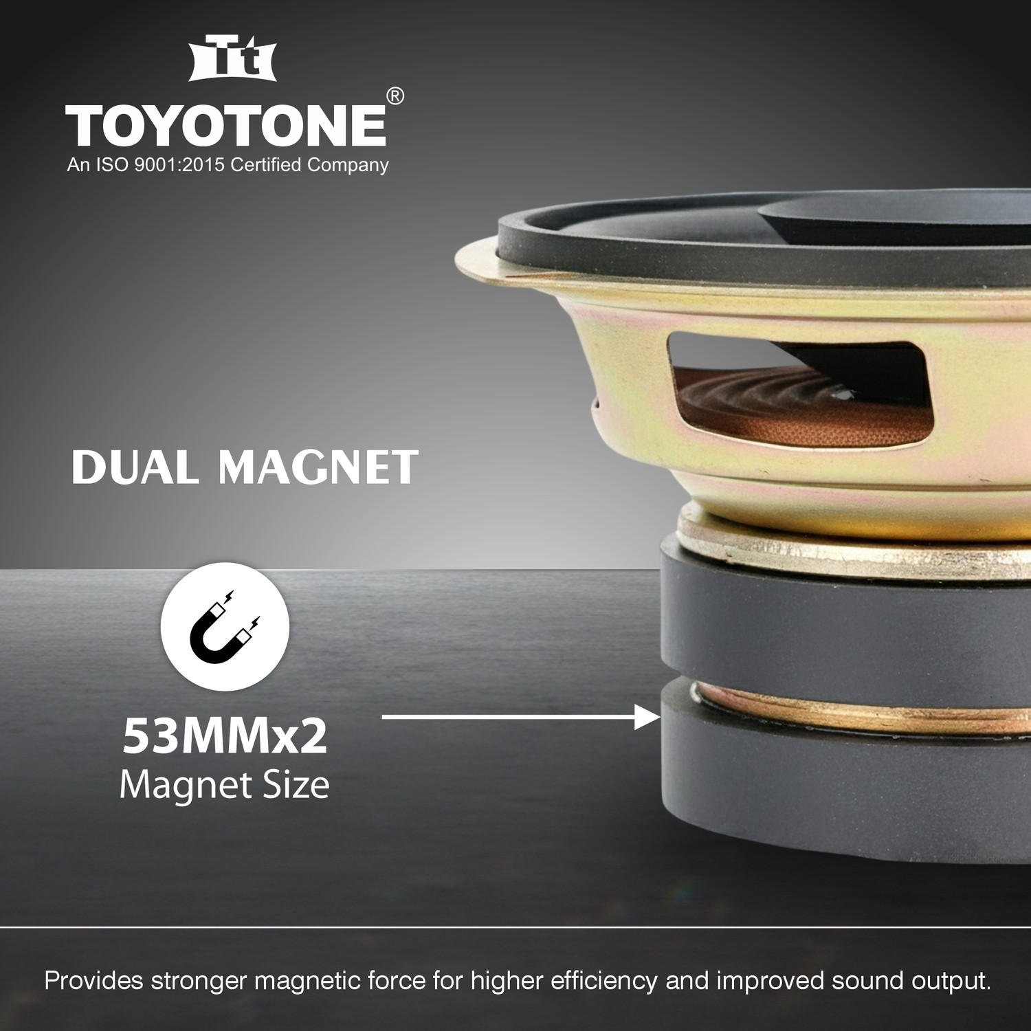 Image of TOYOTONE 3Inch Full-Range Speaker | Dual Cone | 20W Nominal | 40W Max | 4-Ohms | Copper Coil | 53mm Dual Magnet | High Sensitivity | Ideal for Home & Car Audio Subwoofer