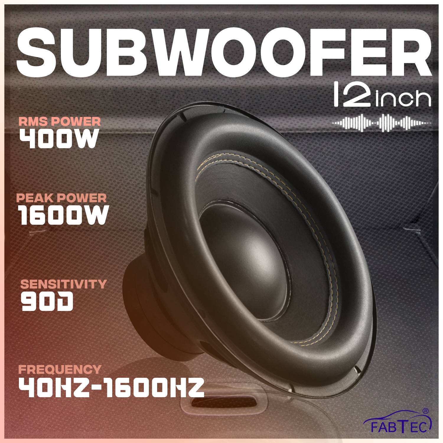 FABTEC 12 Inch 400W RMS Car Subwoofer - Image 3
