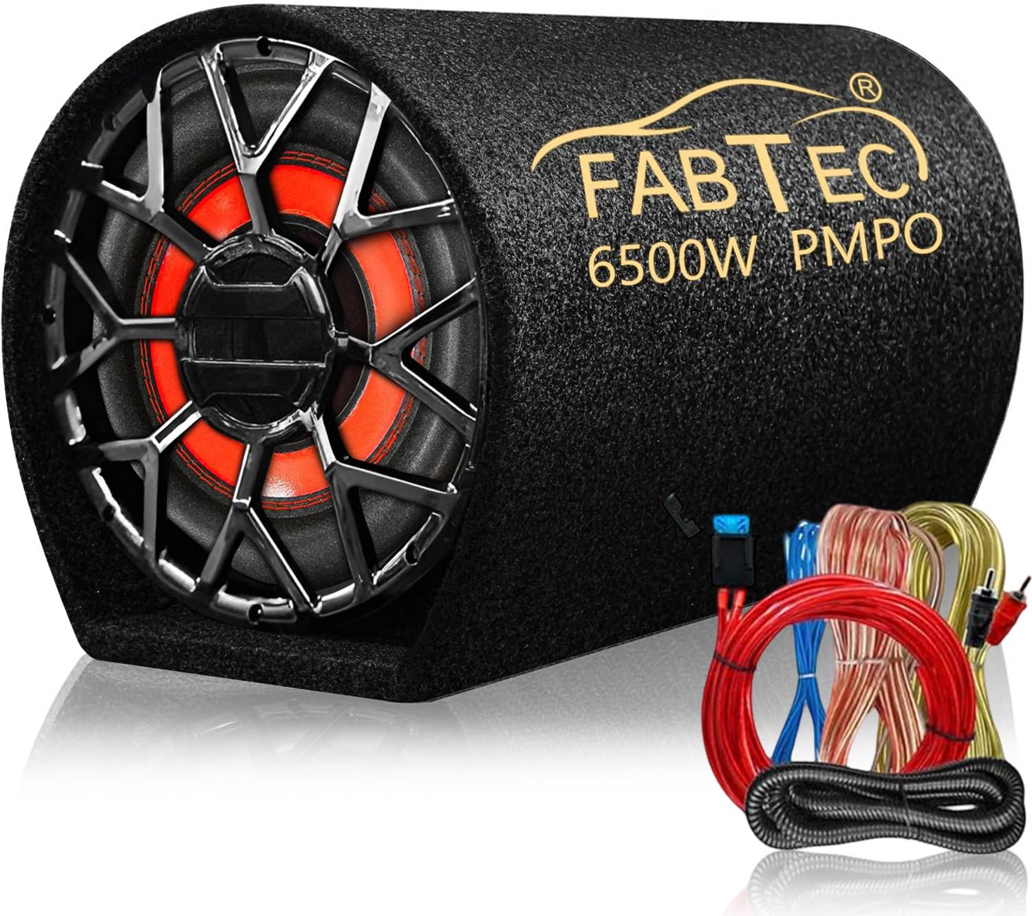 FABTEC 12 Inch Grey Car Subwoofer with Amplifier - Image 1