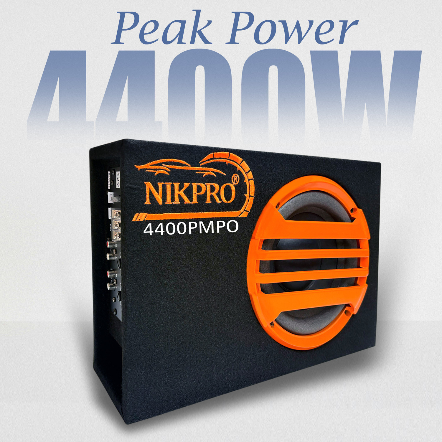 Image of NIKPRO Under Seat Car Bass Tube 4400W Peak Power Active Subwoofer Bass Tube Built-in Amplifier Subwoofer