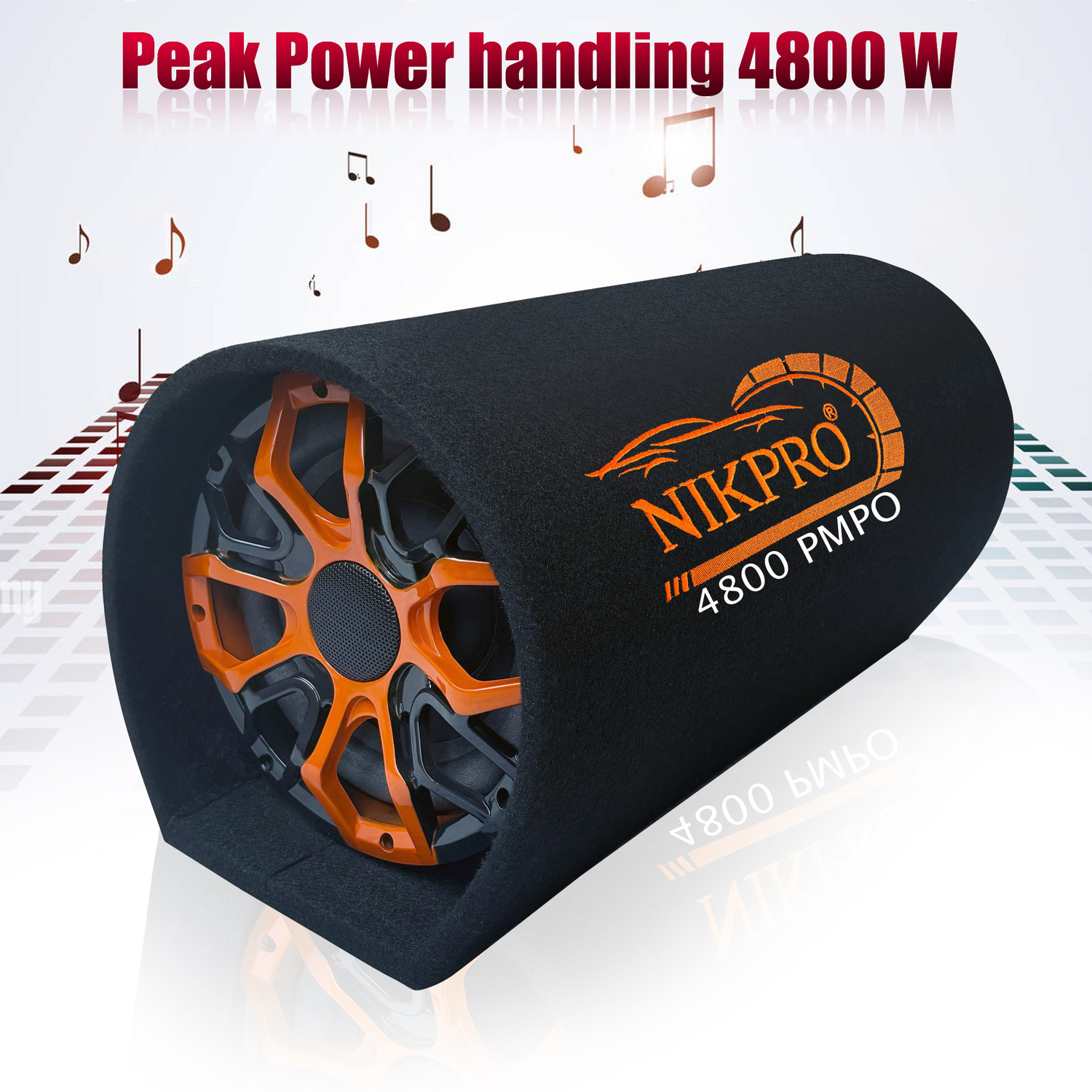 Image of NIKPRO Built-in amplifier car bass tube Plug and Play 10 inch Car Bass Tube with a built-in amplifier Subwoofer