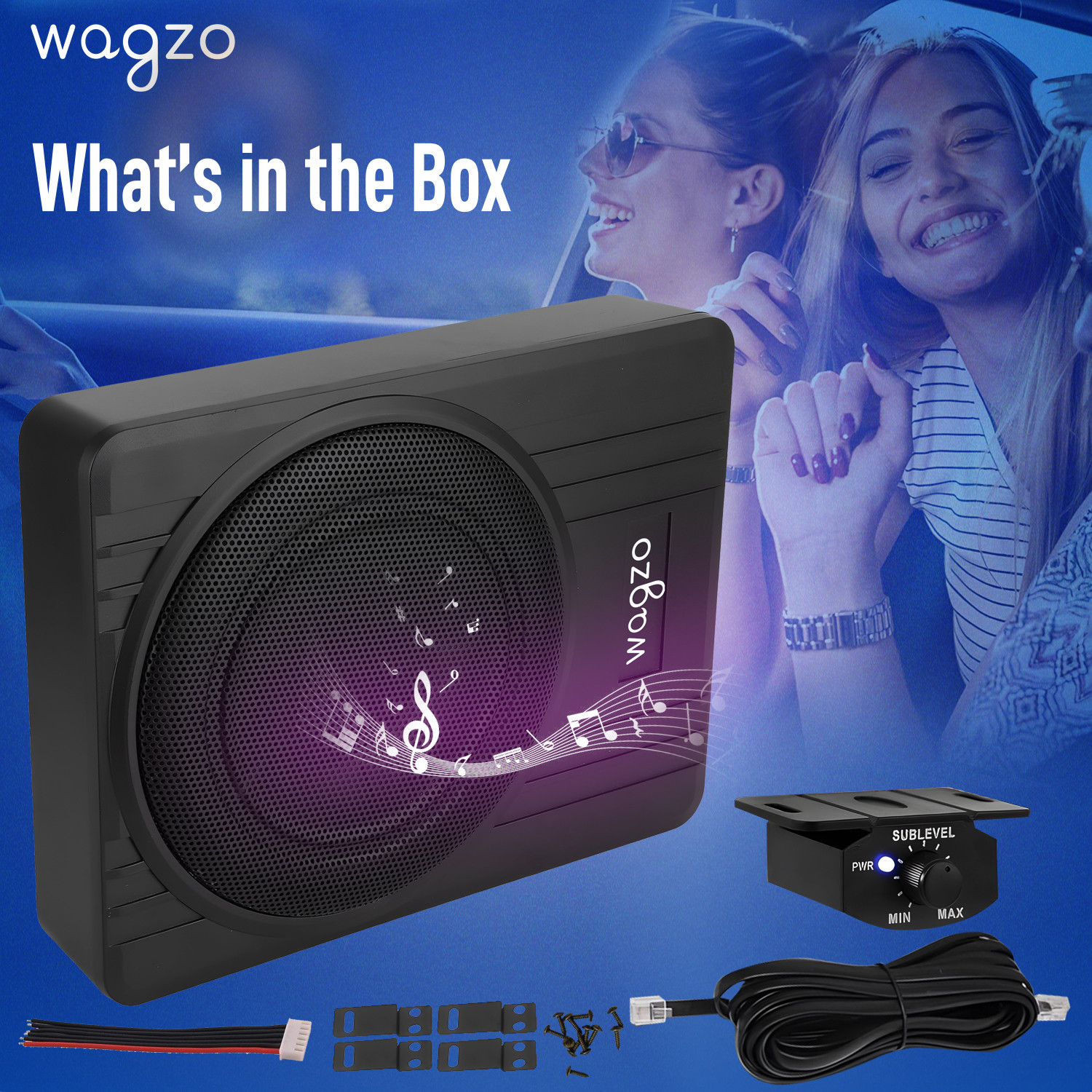 Image of Wagzo WAWF-06, N Series Car Subwoofer (10 Inches) Active Underseat Subwoofer