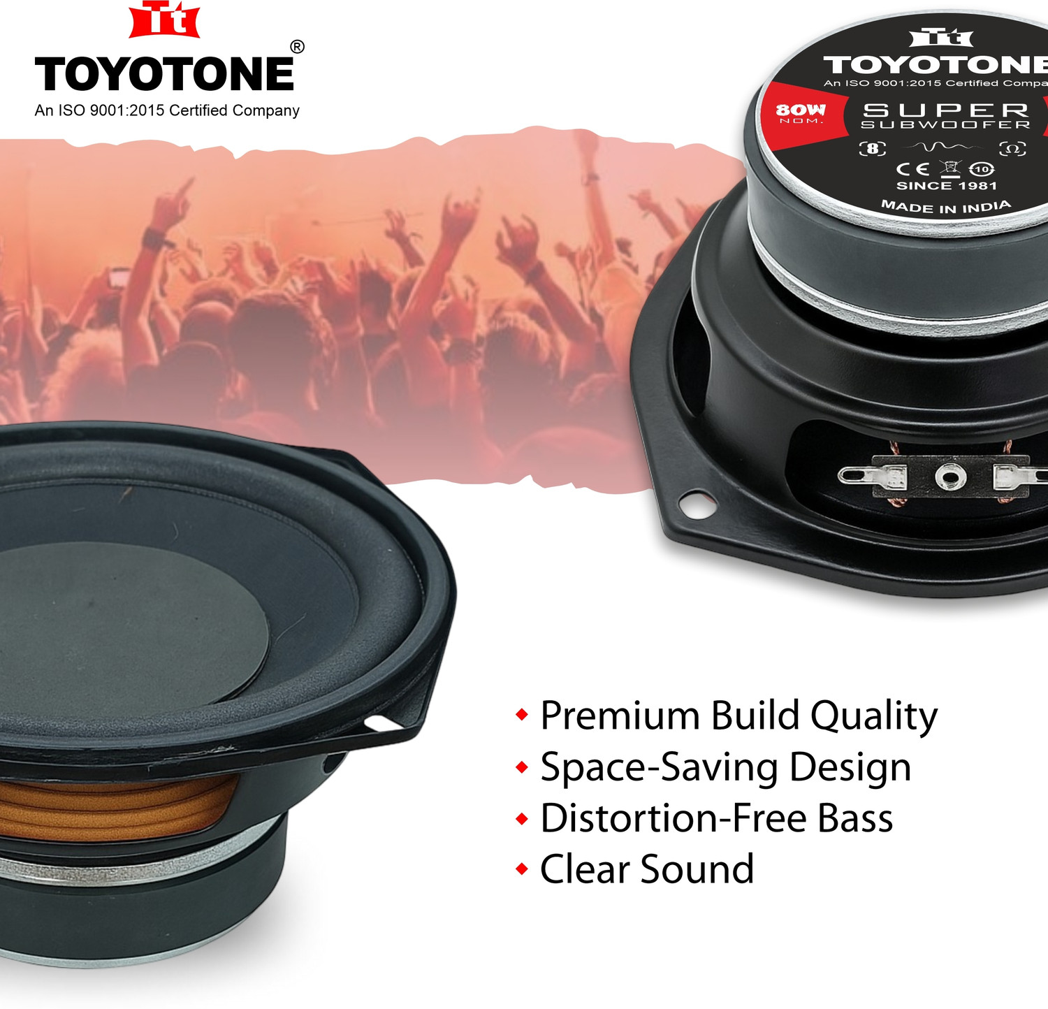 Image of TOYOTONE 5.25 inch Inch Super SUB Woofer | Copper Coil | Impedance 8 Ohms ||80 Watt Nominal 100 Watt Maxx for Professional Speaker, Car and Home Audio System Subwoofer