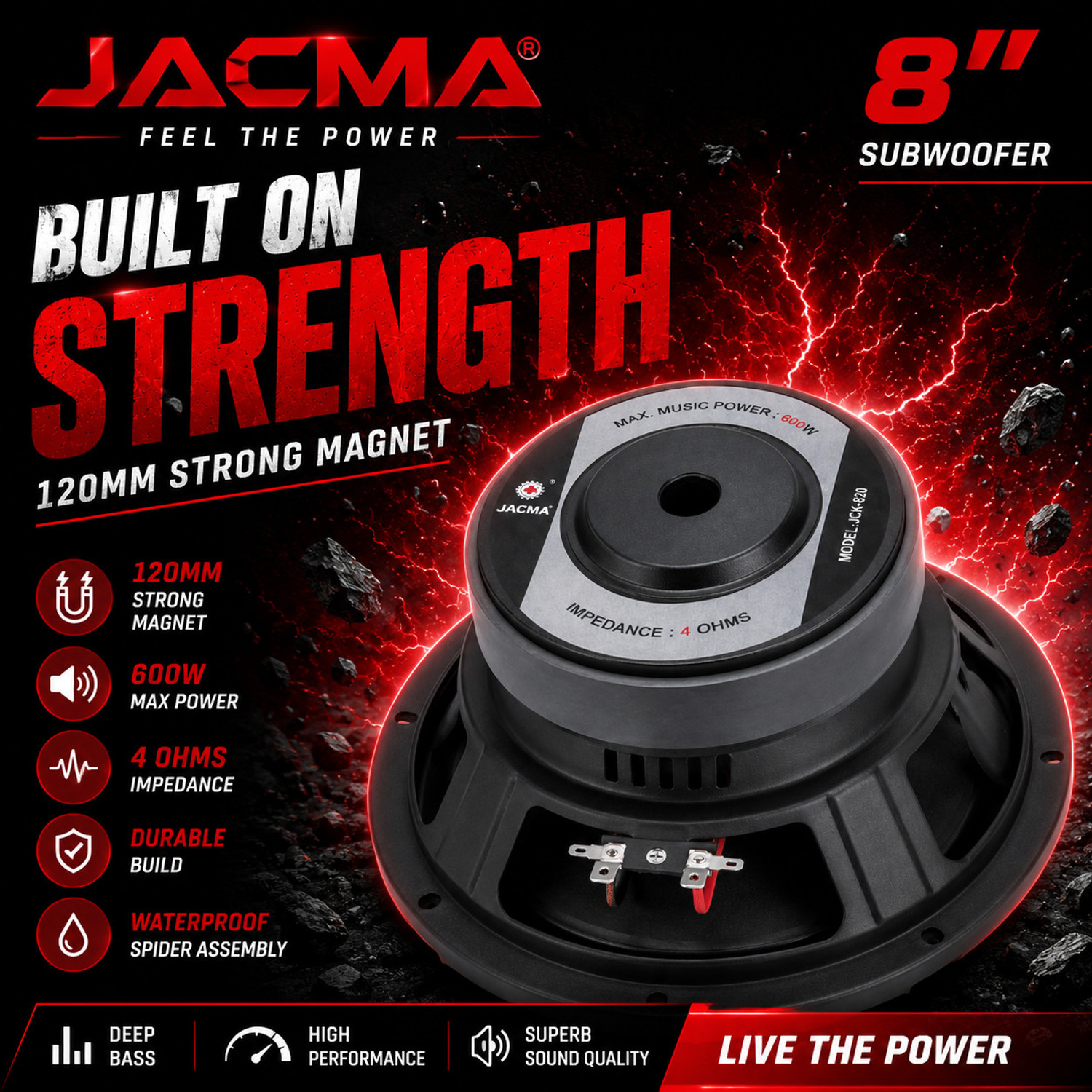 Image of TECH-LOBBY TL-JCK-820 8 inch Full Spider SubWoffer Subwoofer