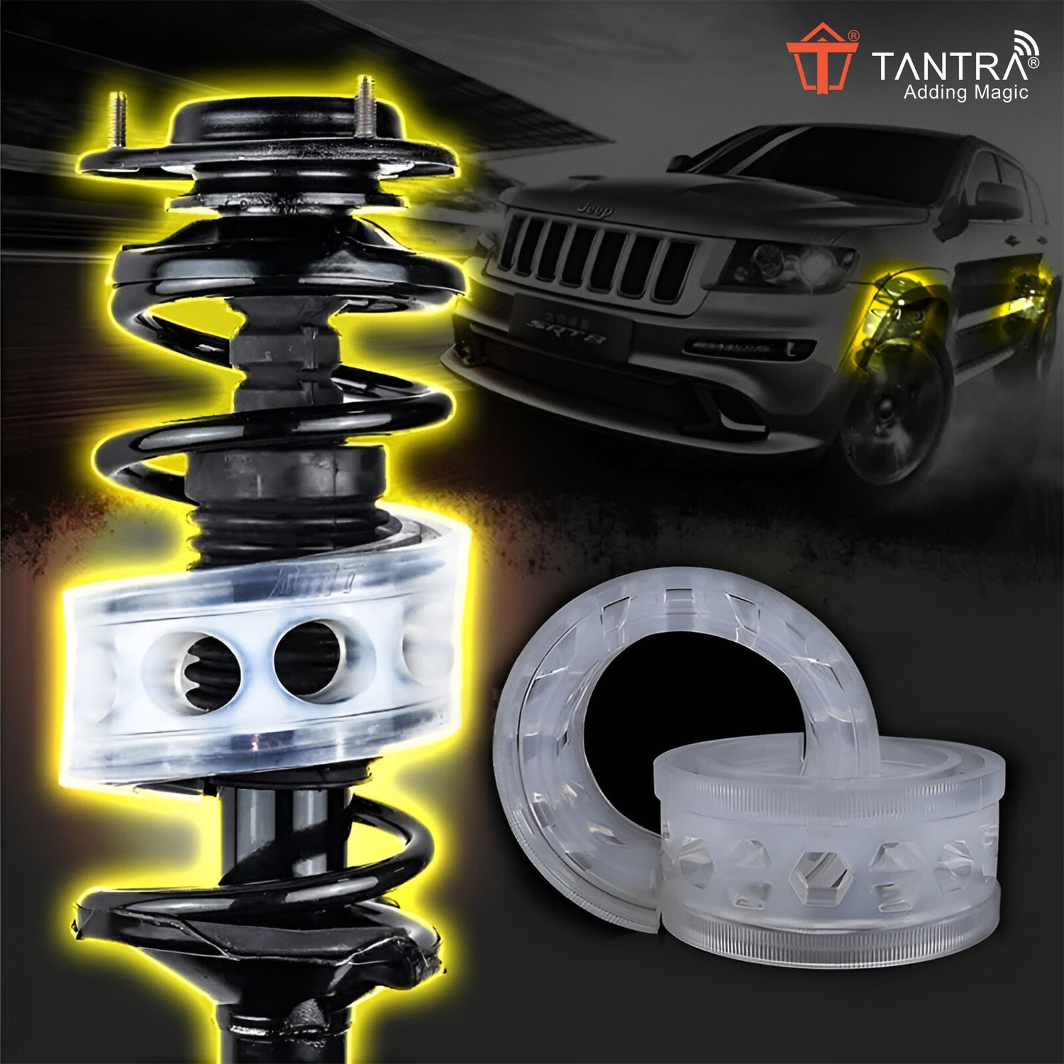 Image of TANTRA Spring Buffer (Size -C), 2 pcs. Car Suspension TPU Buffer for bad Roads Car Suspension Kit