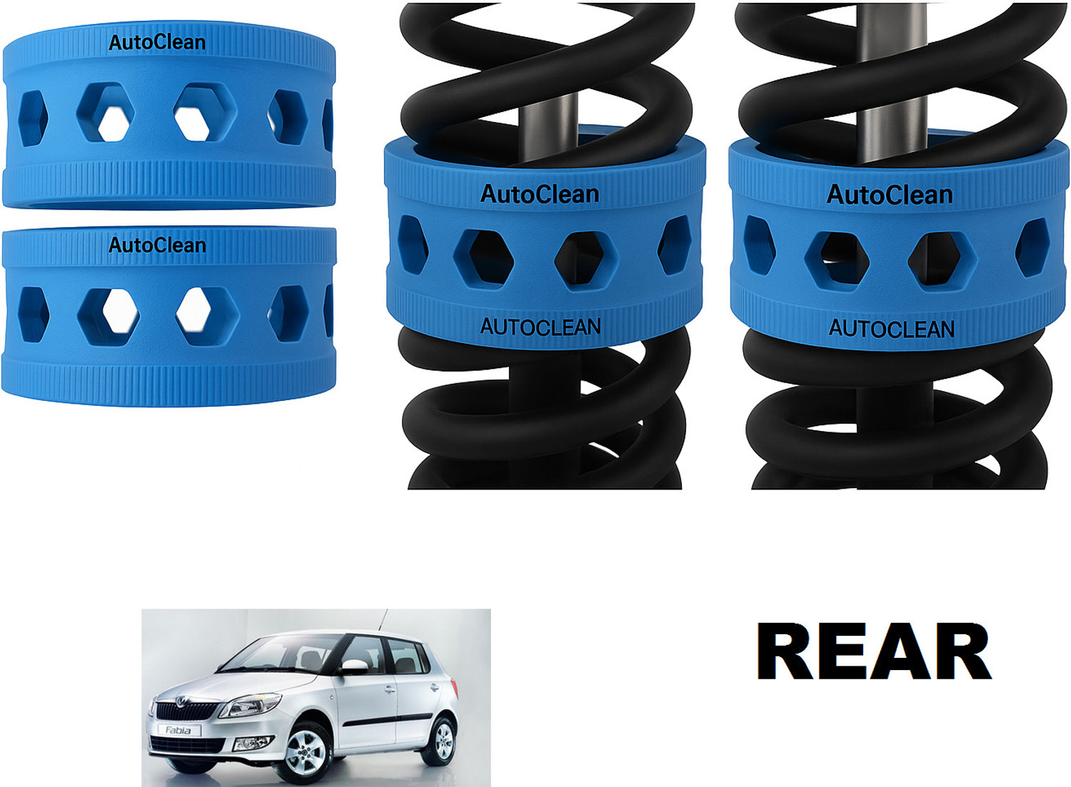 Image of AutoClean FRONT COIL SPRING RUBBER BUFFER FOR FABIA MODELS SIZE C Car Suspension Strut