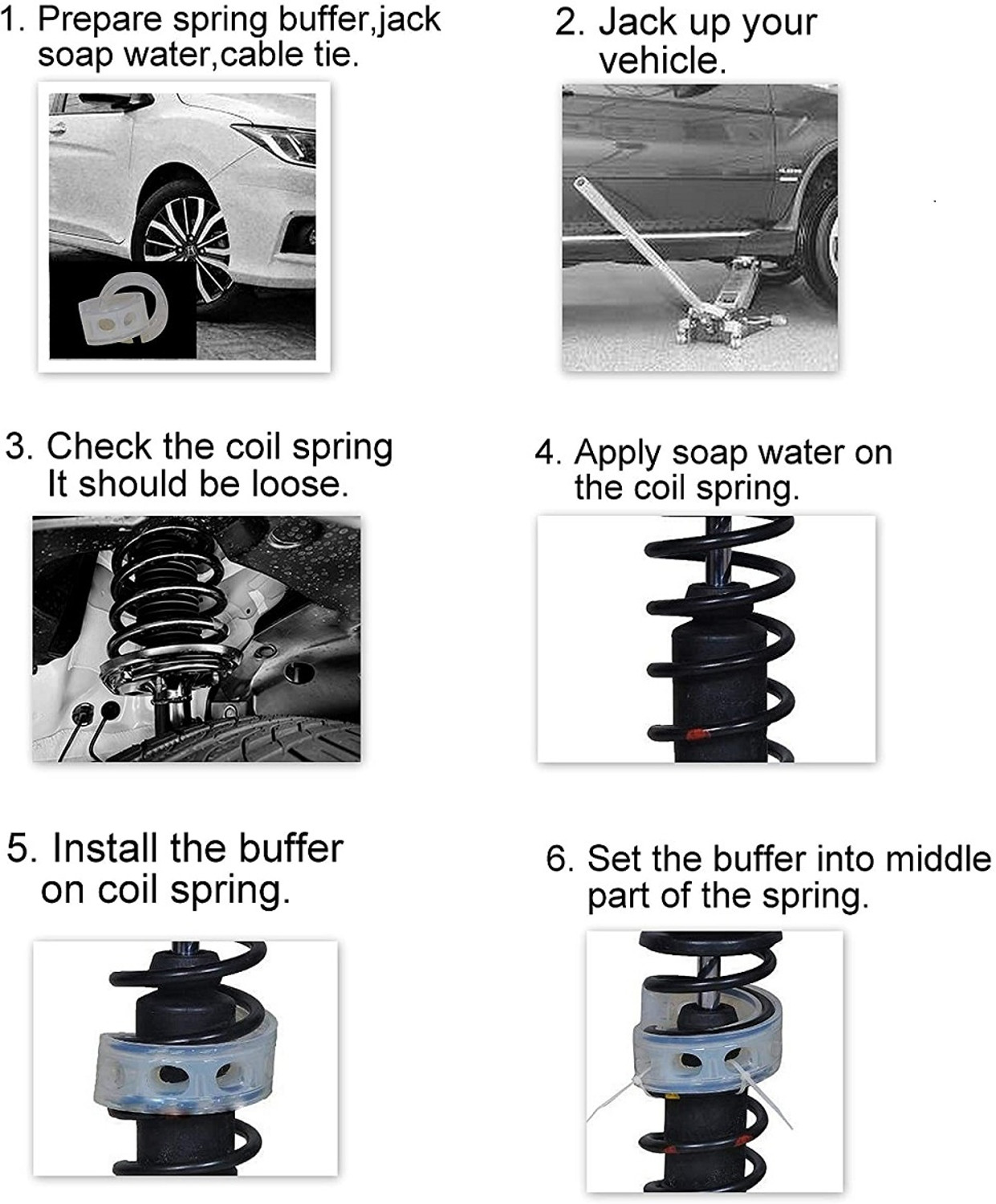 Image of AutoClean FRONT COIL SPRING BUFFER FOR HONDA AMAZE ALL MODELS SIZE B ( FR + FL SHOCKER ) Car Suspension Strut