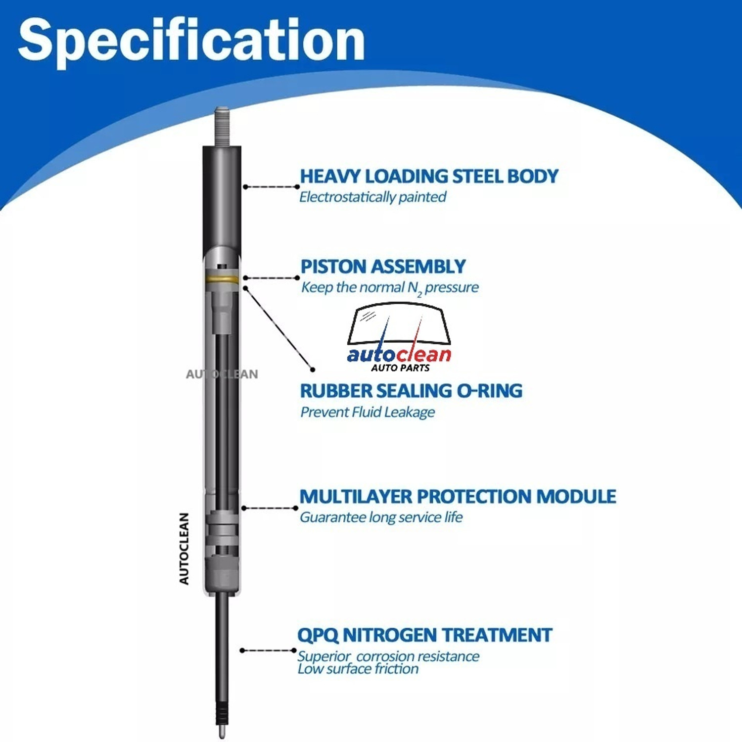 Image of AutoClean Dicky Shocker For Maruti Ertiga (2 Pec RH + LH ) Car Suspension Strut