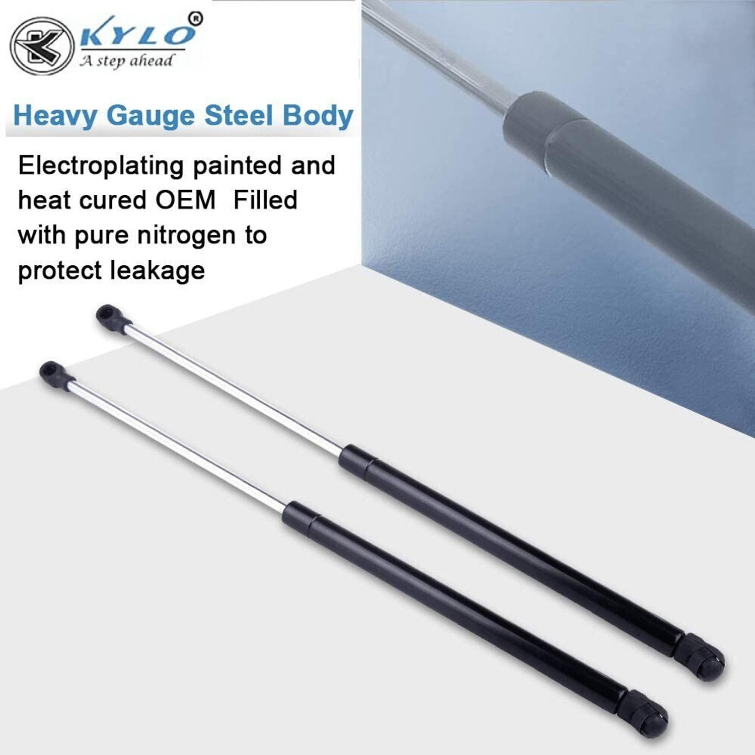 Image of KYLO Dicky Shocker Rear Set of 2 Hatch Liftgate Struts Compatible with Hyundai i20 Car Suspension Strut
