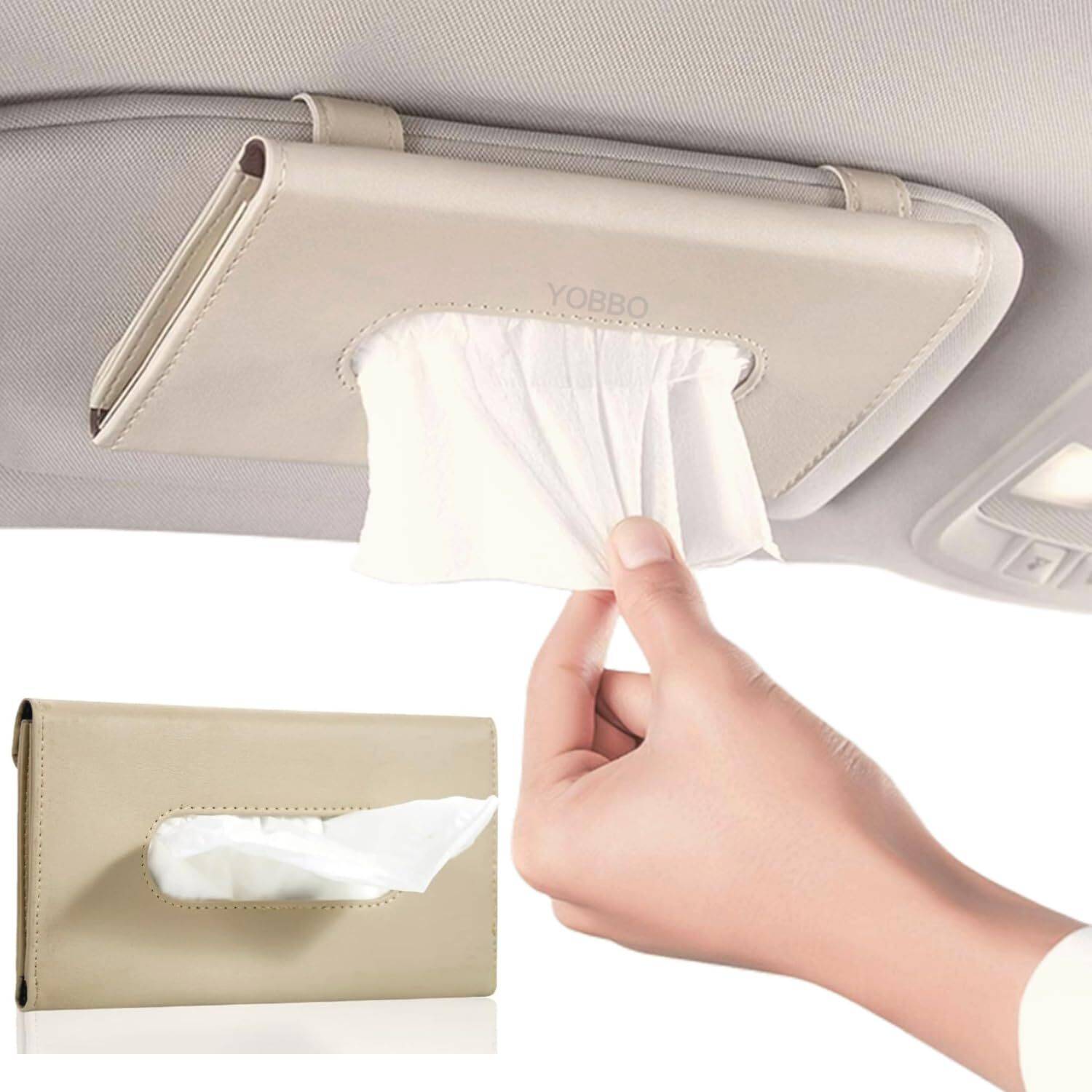 4uonly Sun Visor Napkin Holder, Car Visor Tissue Papers Holder WXE34 Vehicle Tissue Dispenser