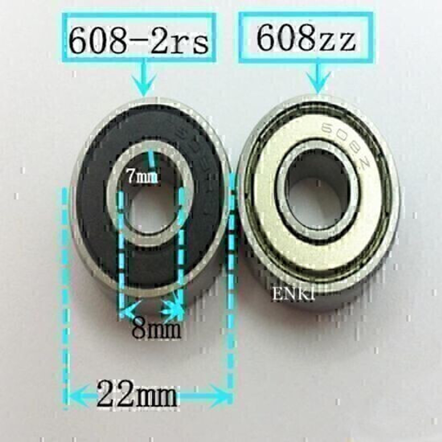 Image of kdtraders Pack of 5 Ball Bearing 608 2 RS 8mm inner and 22mm outer Dia for Angle Grinder,Projects Wheel Bearing