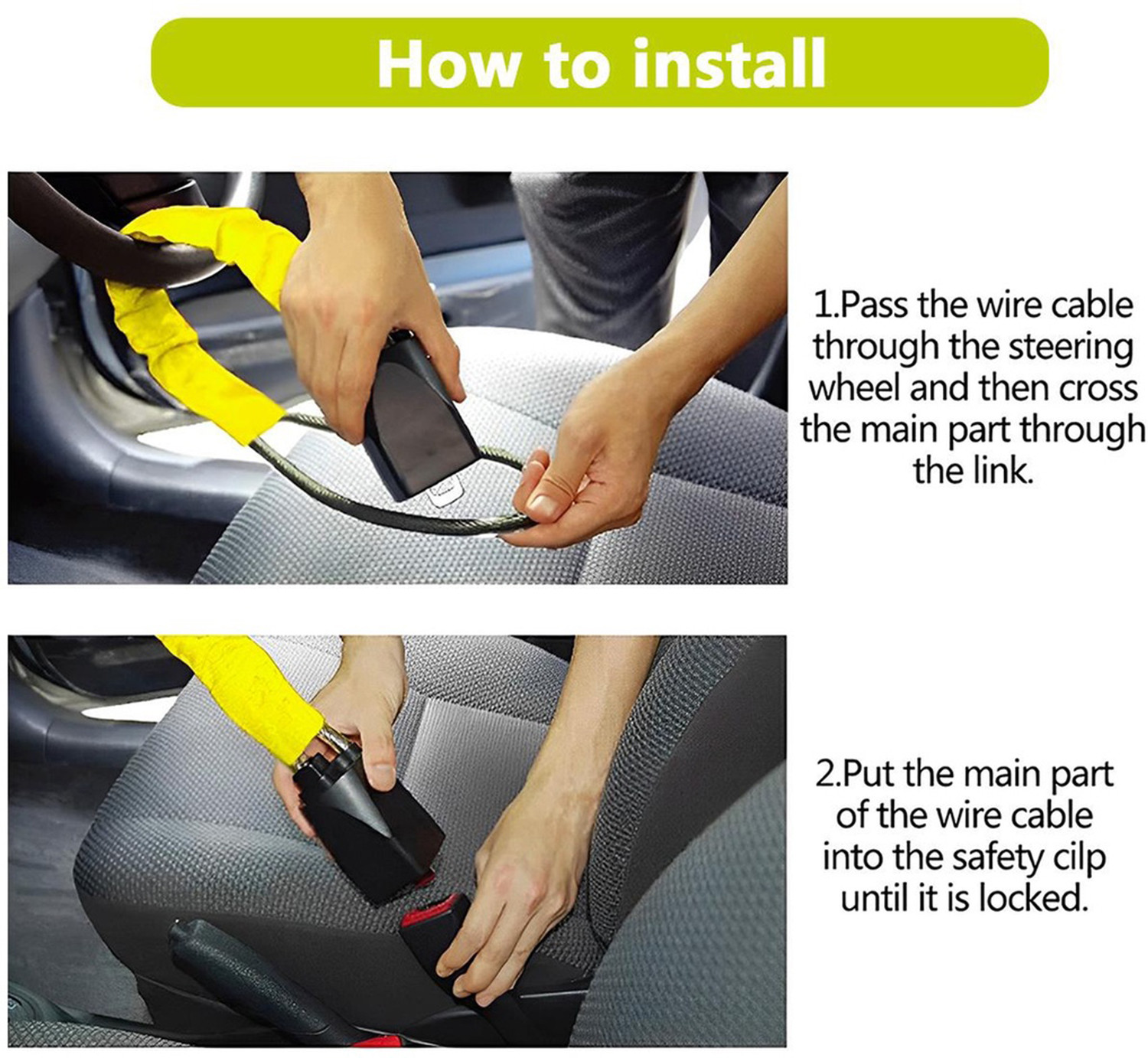 Image of Selifaur Car Steering Wheel Lock Steering Wheel Lock Anti-Theft Device Wheel Lock