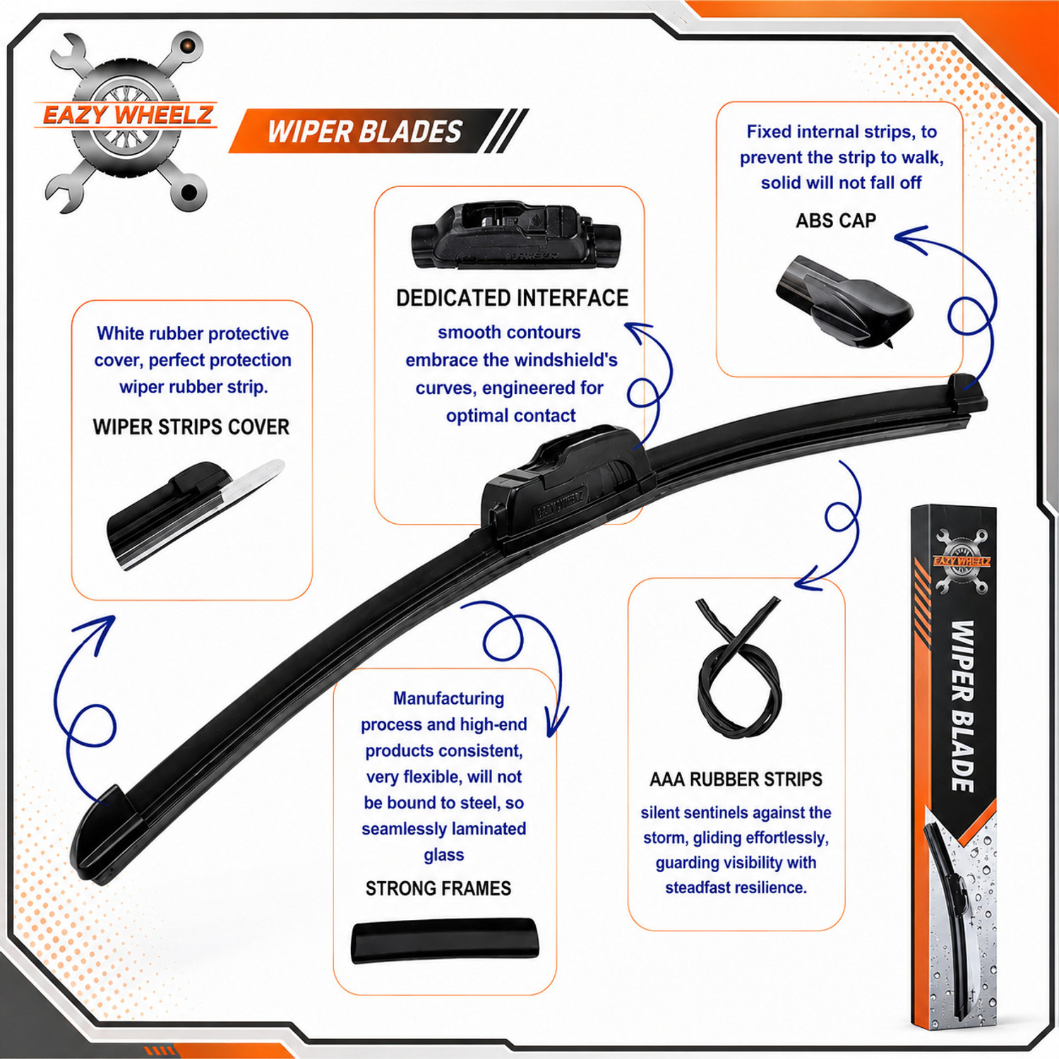 Image of Eazy wheelz FRAMELESS WIPER BLADE Windshield Wiper