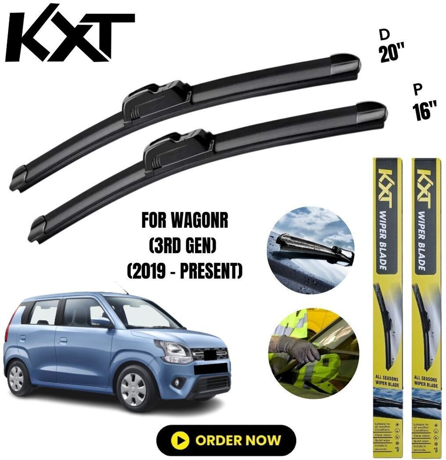 Image of Kxt Flat Frameless Wiper Blade Windshield Wiper