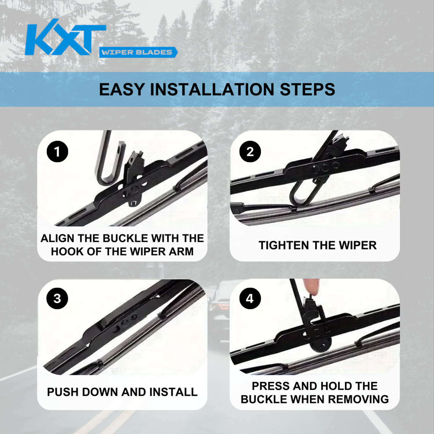 Image of Kxt Flat with Frame Wiper Blade Windshield Wiper