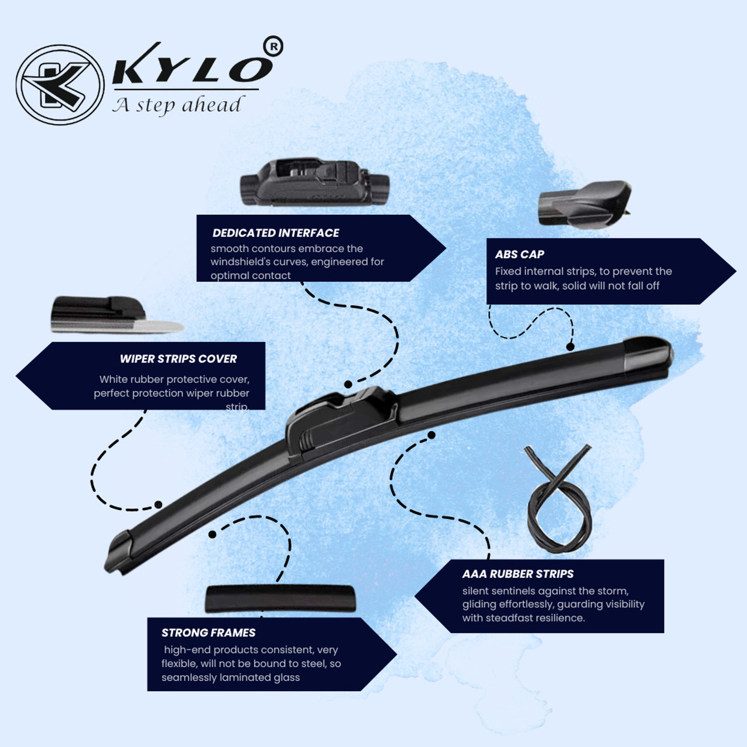 Image of KYLO Flat Frameless Wiper Blade Windshield Wiper