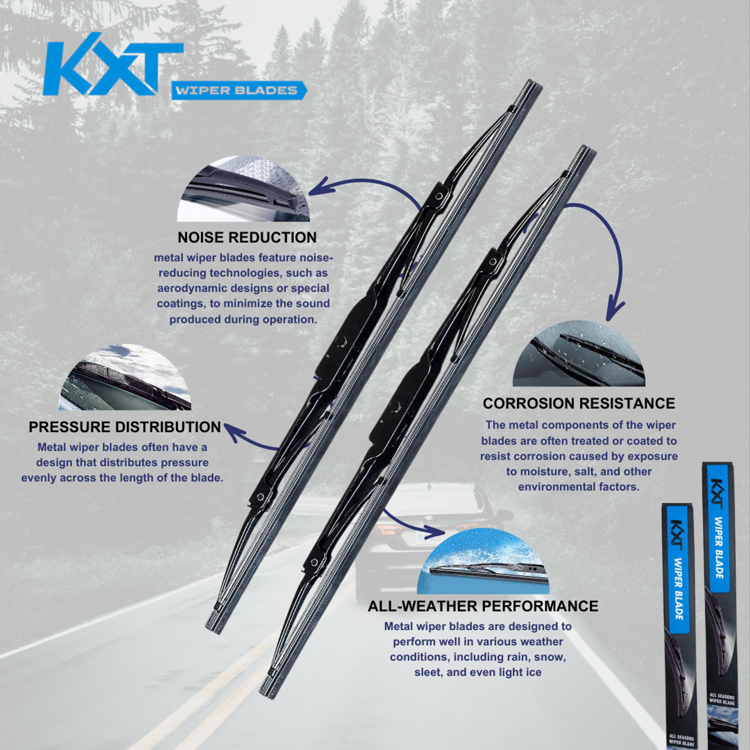 Image of Kxt Flat with Frame Wiper Blade Windshield Wiper