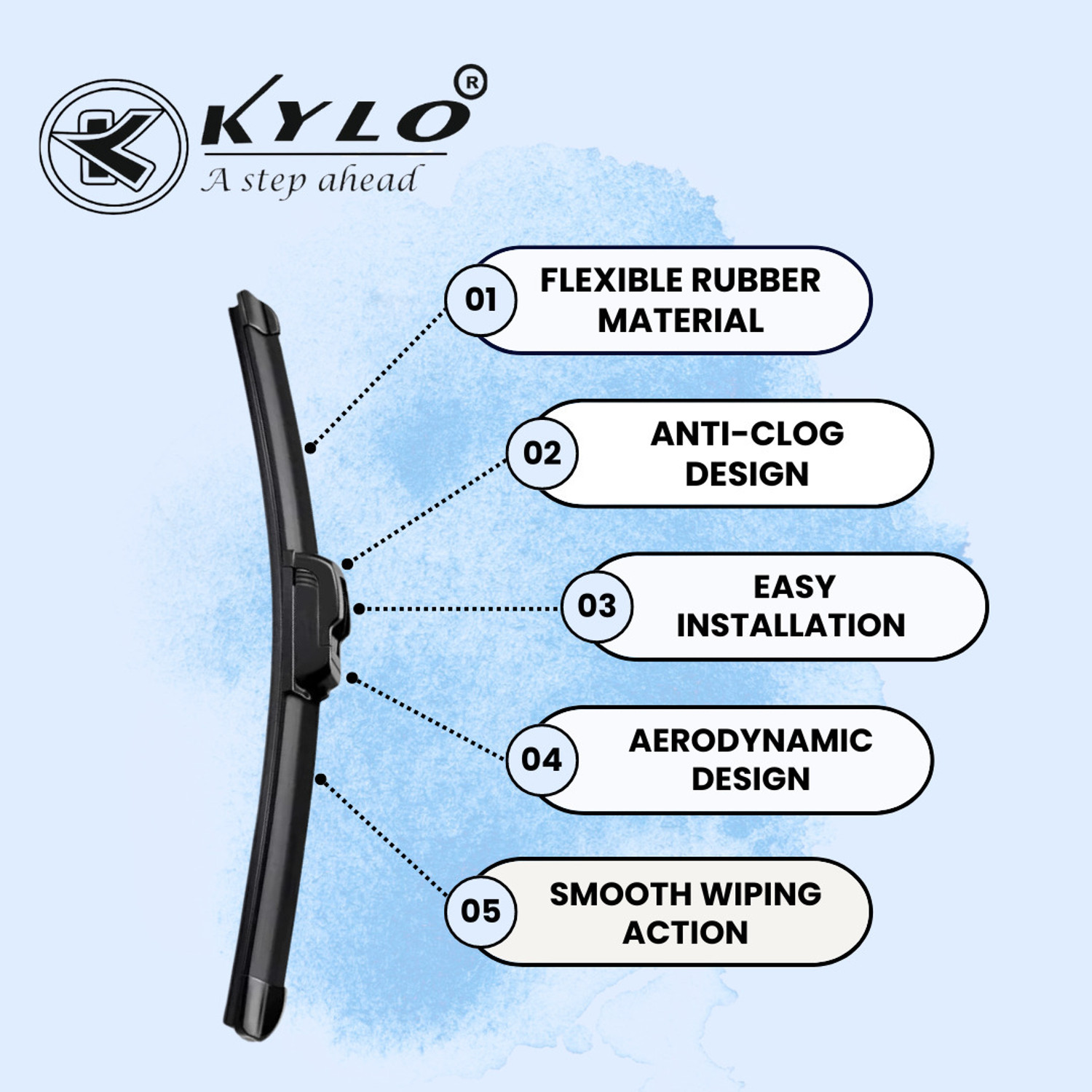 Image of KYLO Flat Frameless Wiper Blade Windshield Wiper