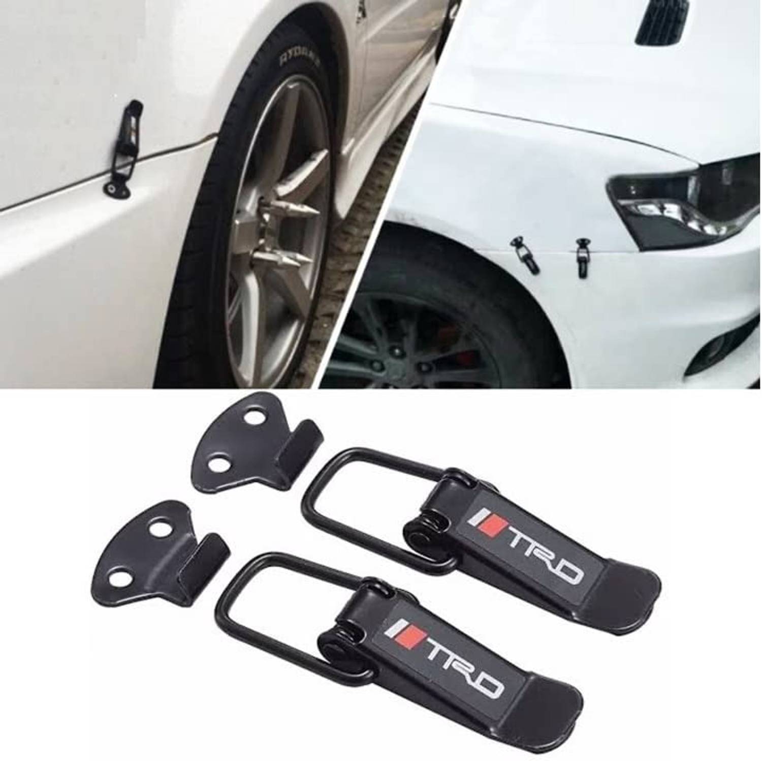 AIRSKY TRD Car Bumper Security Hook Lock Clips Kit Locking Carabiner