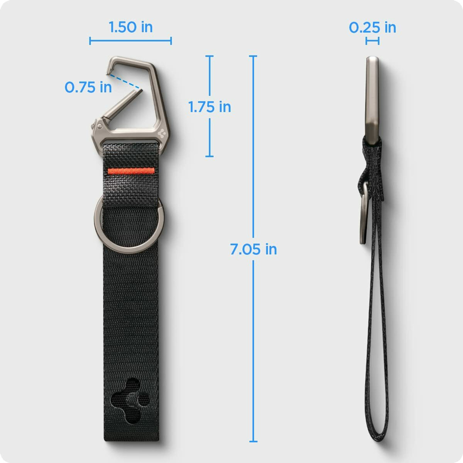 Image of Spigen Keychain Strap for Keys and Everyday Carry Items Keychain Ring Locking Carabiner