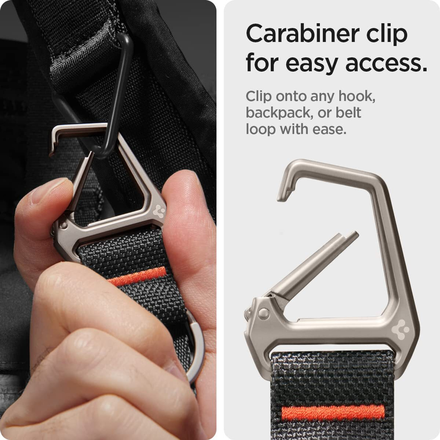 Image of Spigen Keychain Strap for Keys and Everyday Carry Items Keychain Ring Locking Carabiner