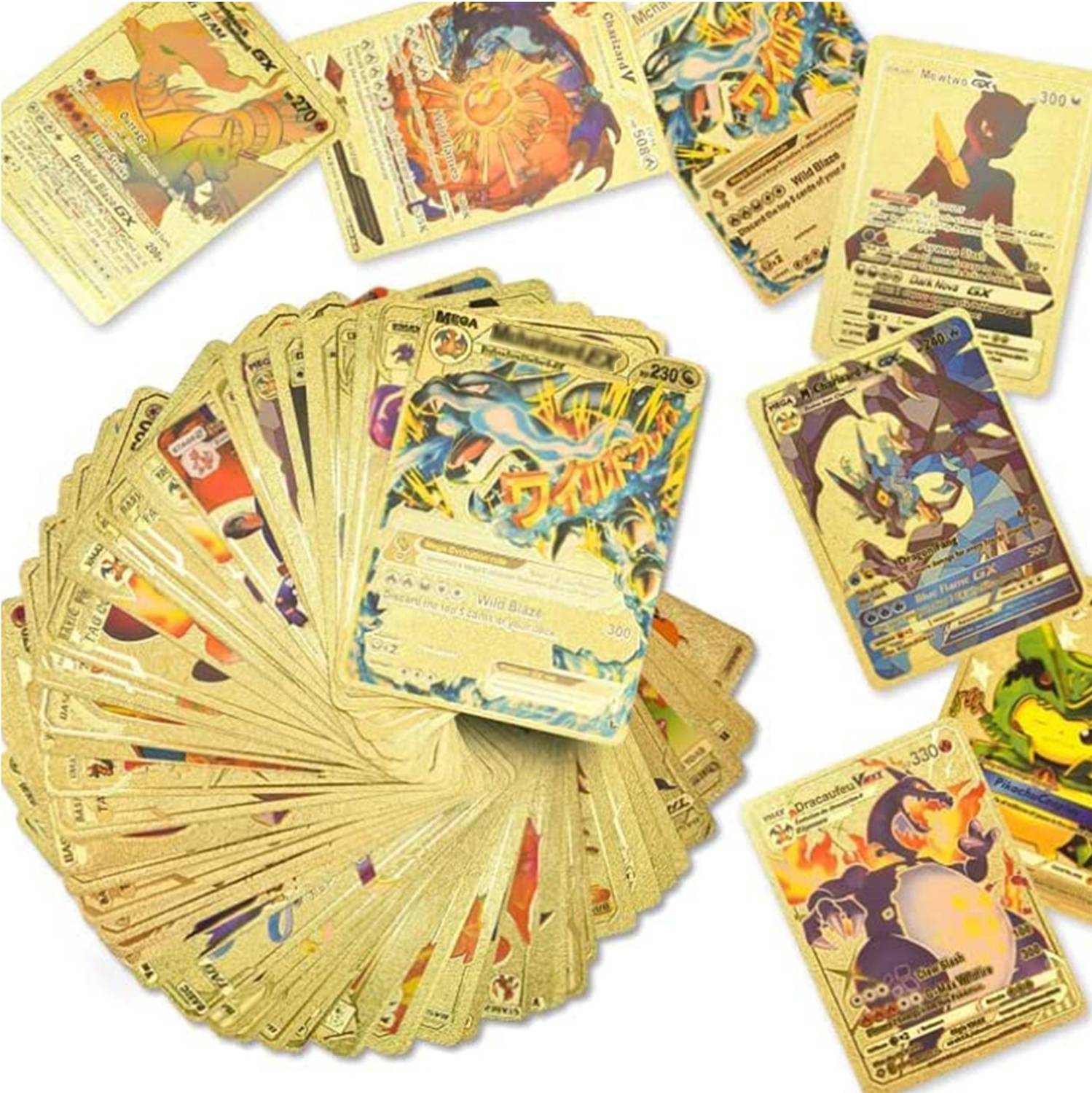 110 pcs gold pokemon cards Pokemon Card Foil GOLD PACK 110 CARDS Tcg gx, vmax gx, card Charizard rare  Sams Toy in Ahmedabad Gujarat at best lowest price